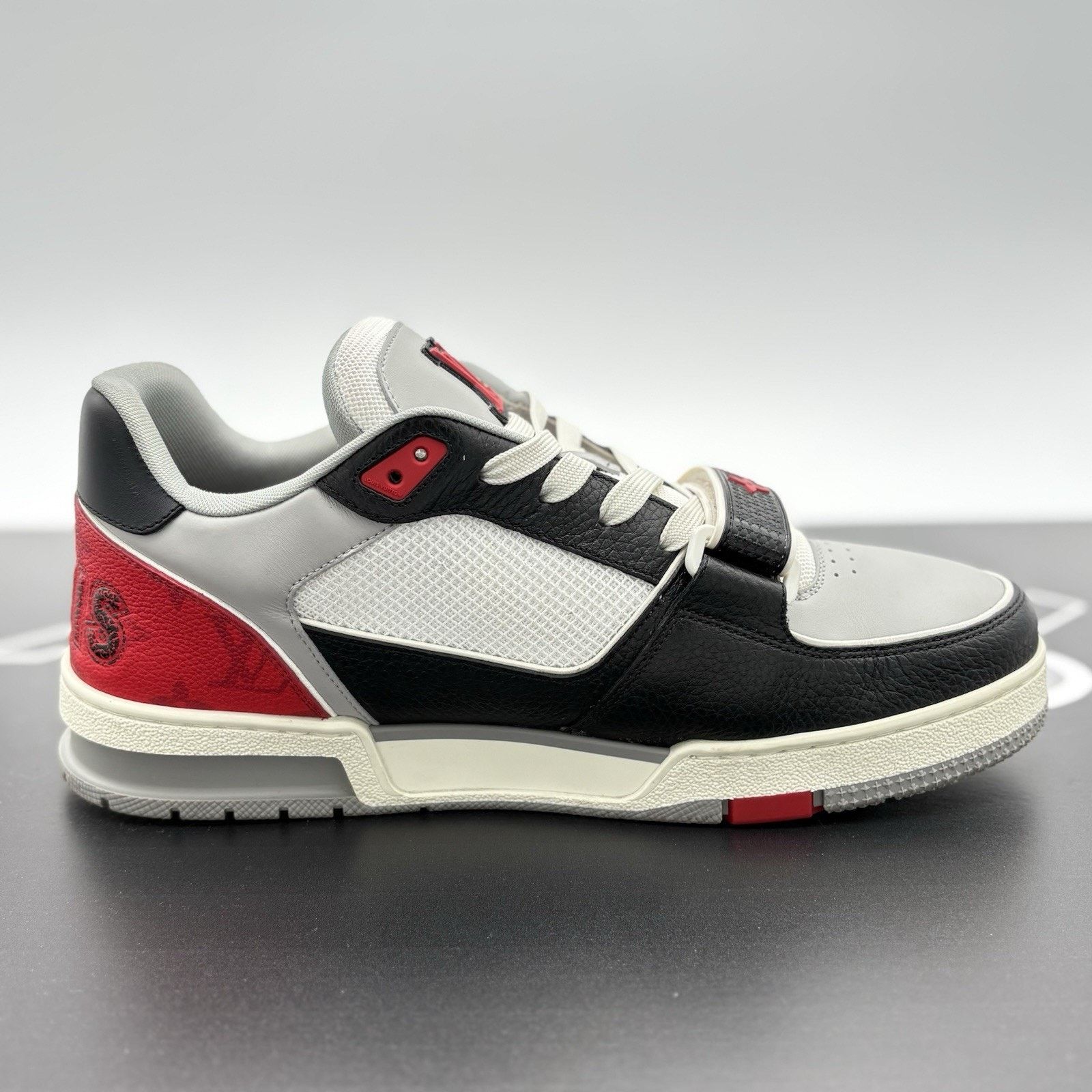 Louis Vuitton Louis Vuitton Trainer Strap ' Red Grey Black ' | CLEAN! Size US 11 / EU 44 - 10 Thumbnail