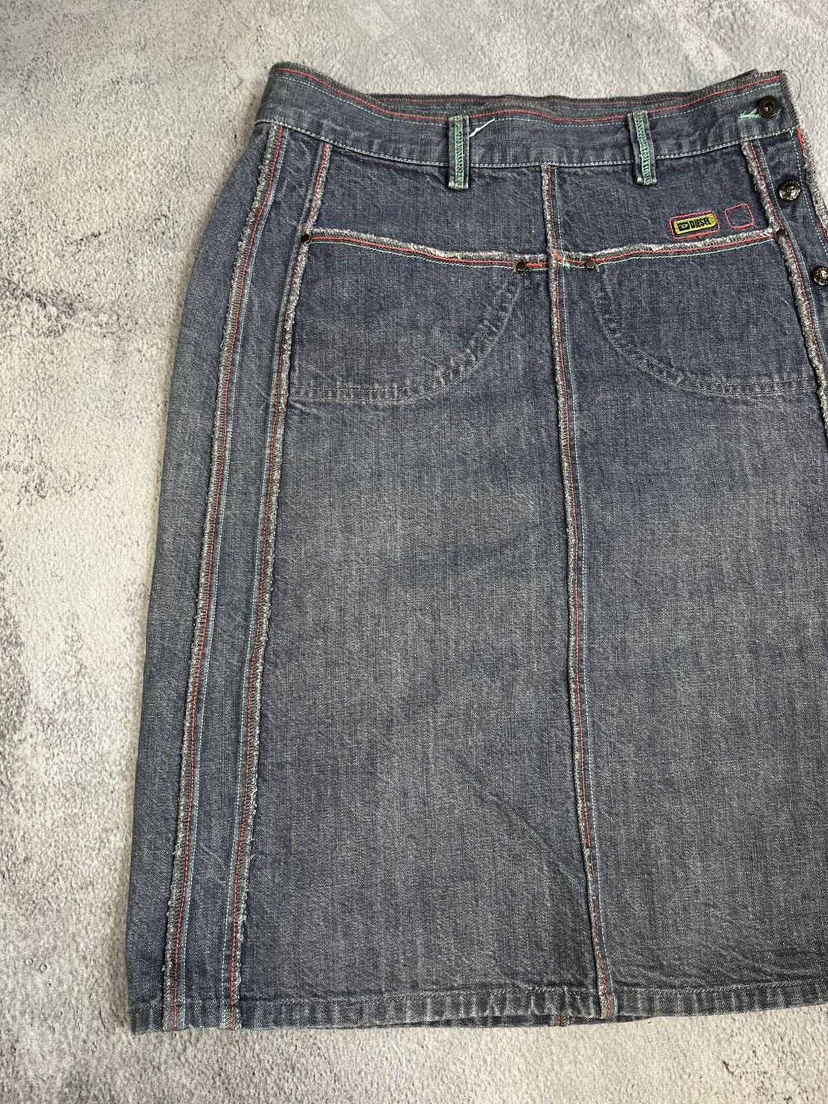 Diesel Vintage Y2K Diesel patchwork button ups midi skirt Japanese Size 26" / US 2 / IT 38 - 3 Thumbnail
