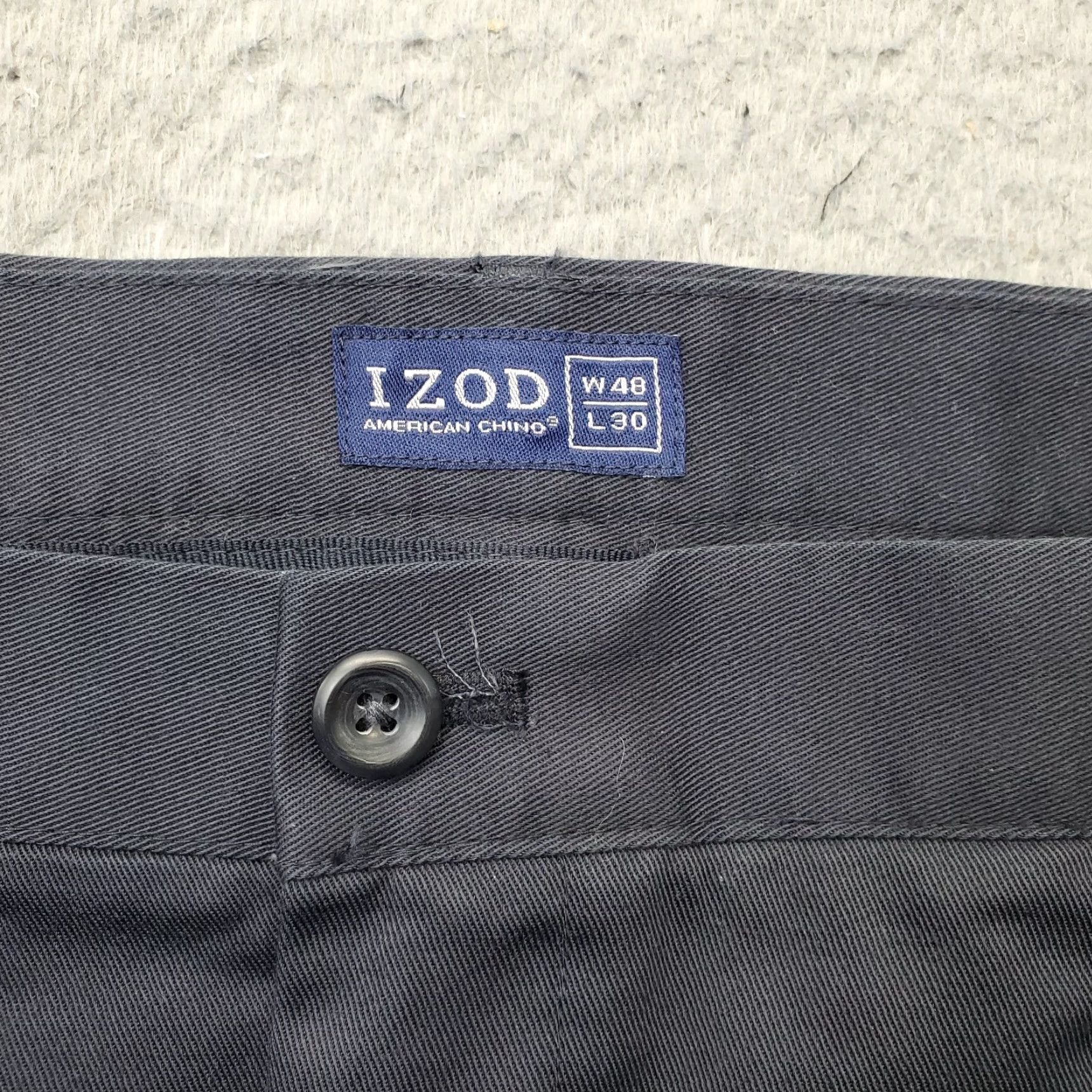 Izod IZOD Chino Pants Mens 48/30 Black Cotton Pleated Classic Fit Slash Pocket Formal Shirt Size US 32 / EU 48 - 7 Thumbnail
