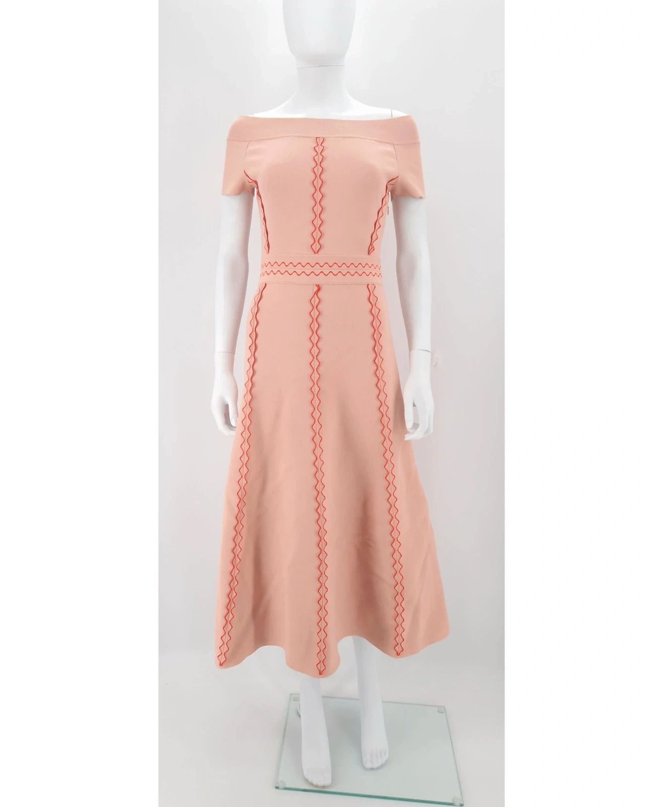Alexander McQueen Alexander McQueen Off-Shoulder Embroidered Midi Dress Size M / US 6-8 / IT 42-44 - 1 Thumbnail