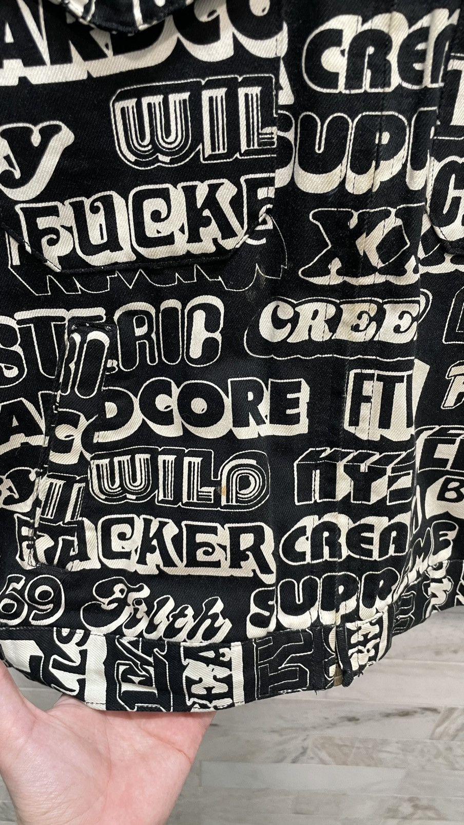Hysteric Glamour × Supreme SUPREME X HYSTERIC GLAMOUR 2017 TEXT WORK TRUCKER JACKET Size US M / EU 48-50 / 2 - 6 Thumbnail