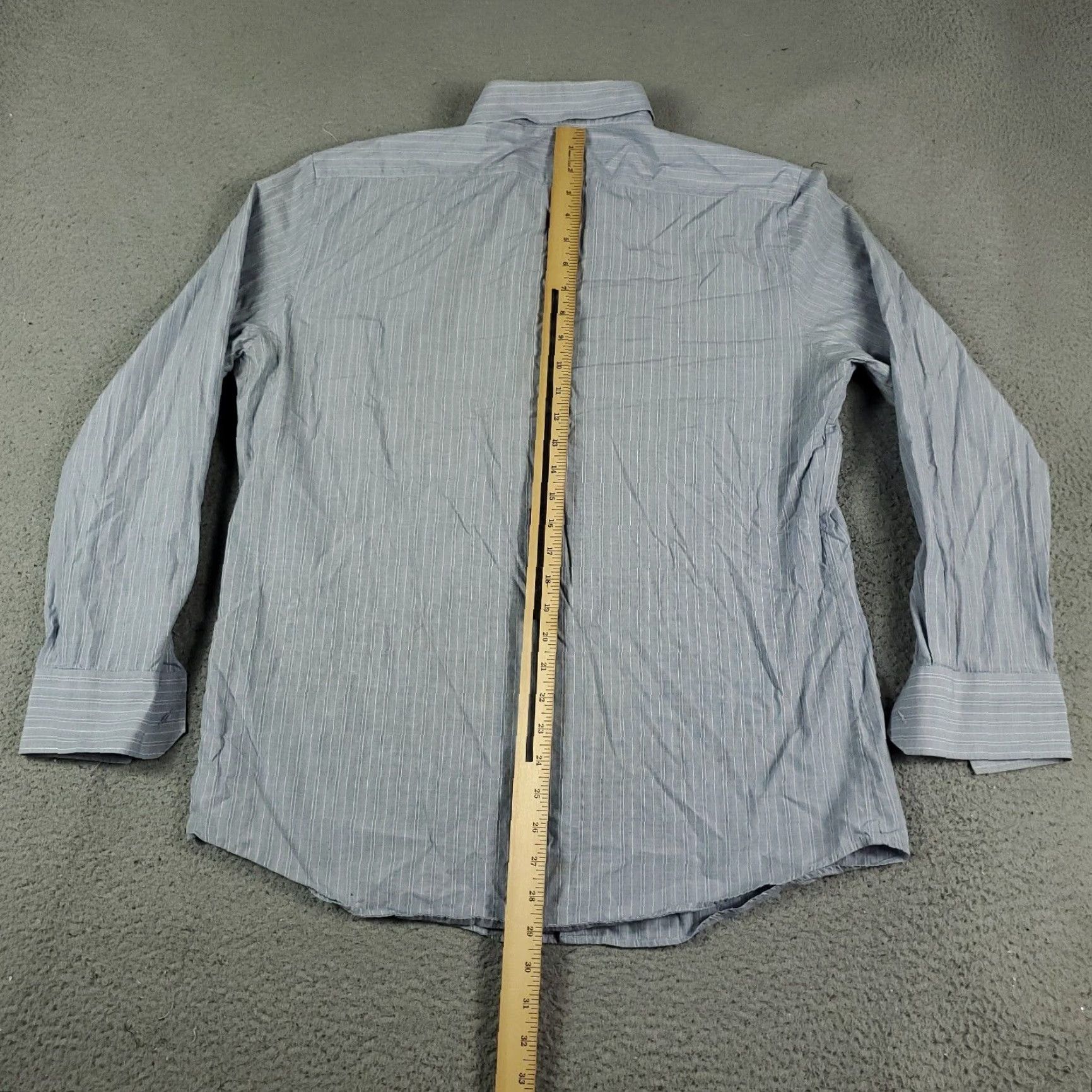 Theory Theory Blue Striped Dress Shirt Mens Size 16.5 Long Sleeve Cotton Classic Modern Size 42R - 3 Thumbnail