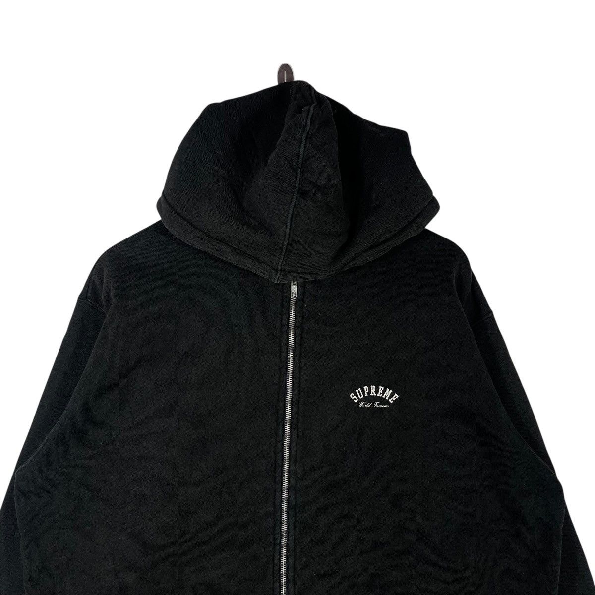 Supreme Supreme World Famous Small Script Logo Zip Hoodie Size US XL / EU 56 / 4 - 2 Thumbnail