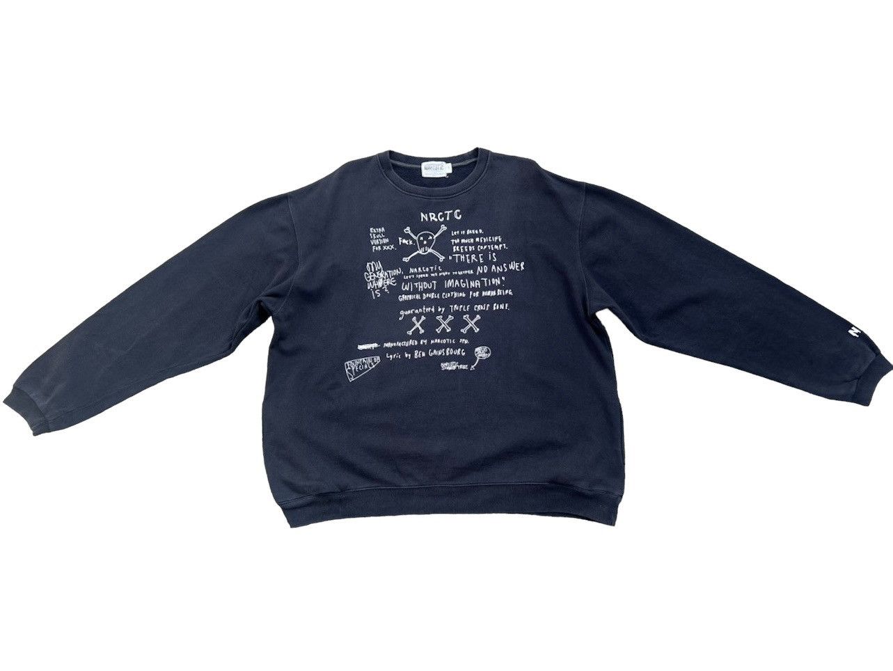 Narcotic GDC Vtg Y2K 2003 Narcotic Pop Art Faded Black Crewneck Sweater Size US XL / EU 56 / 4 - 1 Thumbnail