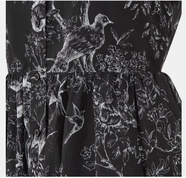 Dior o1w1db10924 Jardin D'Hiver Cotton Dress in Black Size XS / US 0-2 / IT 36-38 - 3 Thumbnail