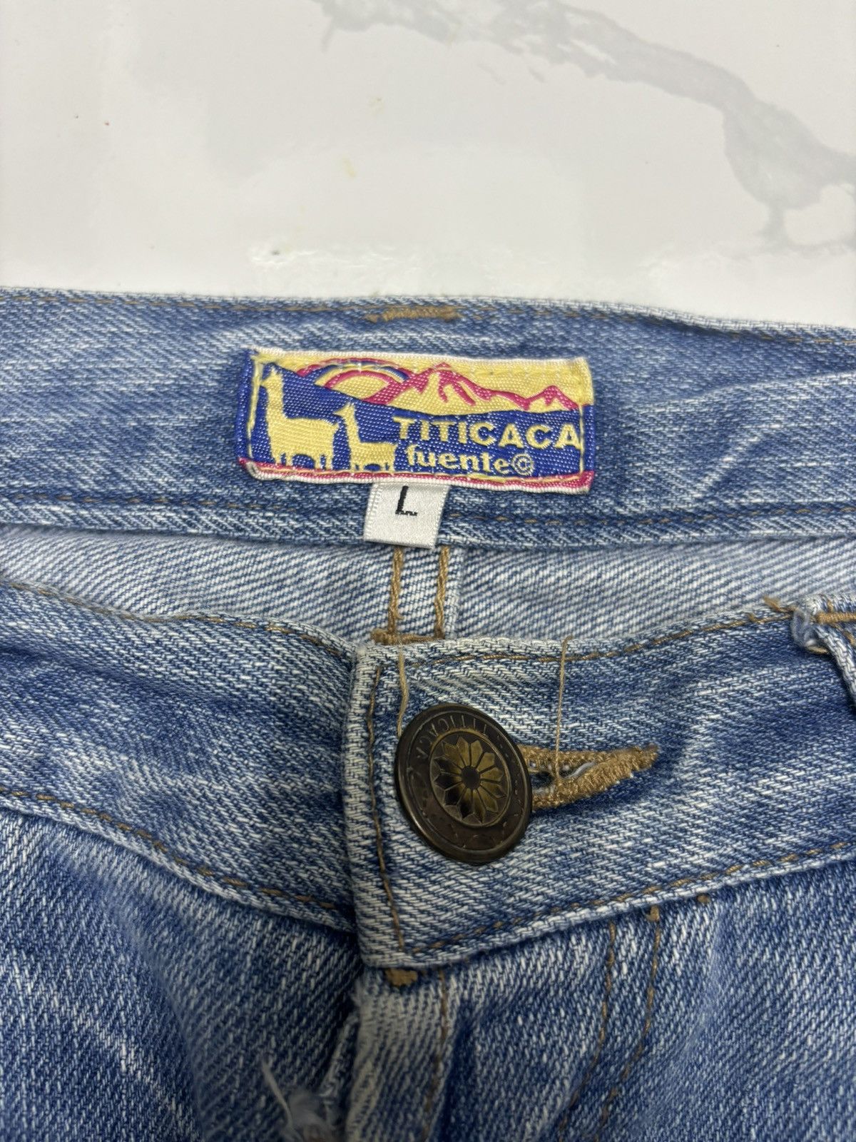Kapital Vintage Titicaca ☮️ Logo Distressed Denim Jeans Size US 32 / EU 48 - 9 Thumbnail