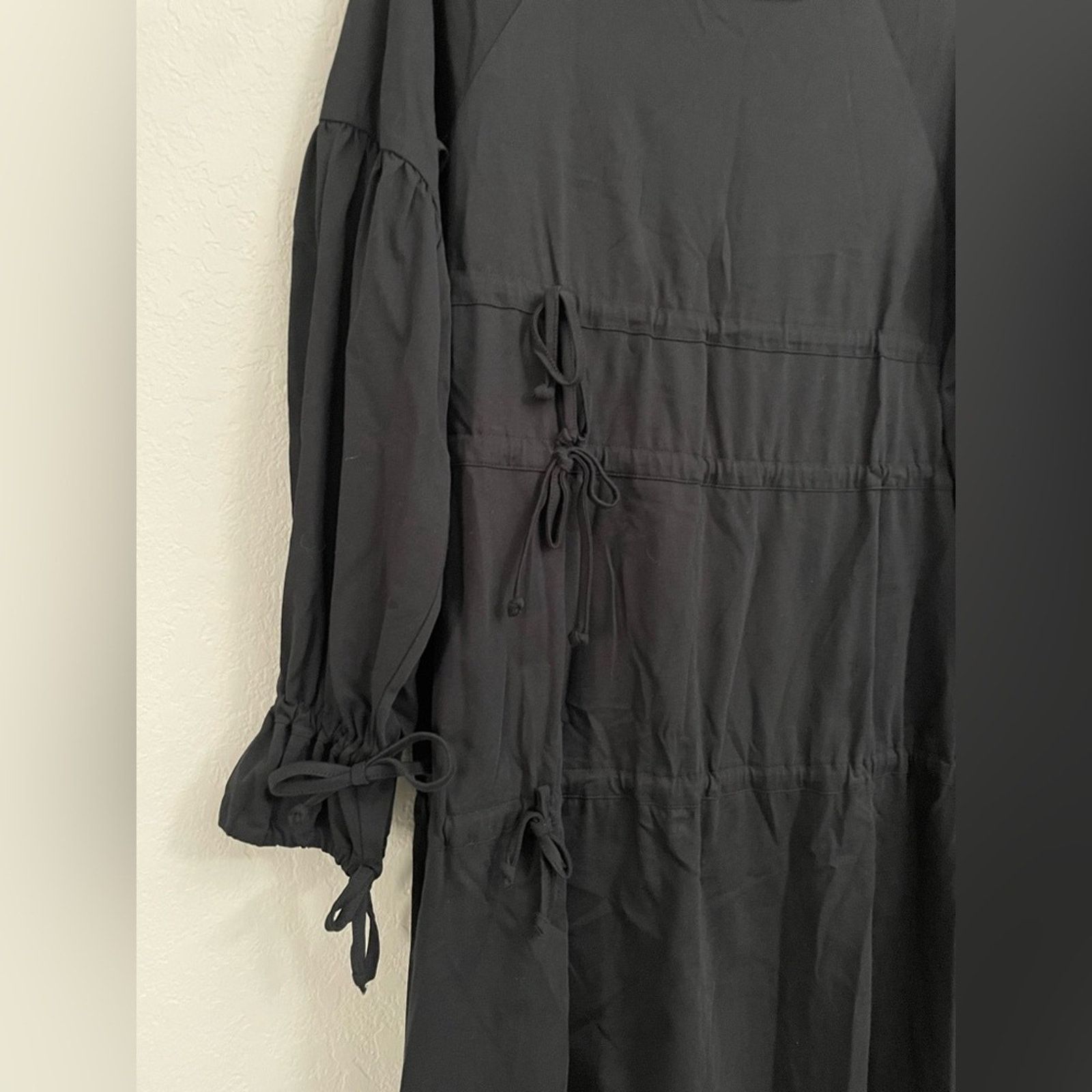 MM6 MM6 Maison Margiela Tiered Tie L/S Black Dress Women’s XS Size XS / US 0-2 / IT 36-38 - 2 Thumbnail