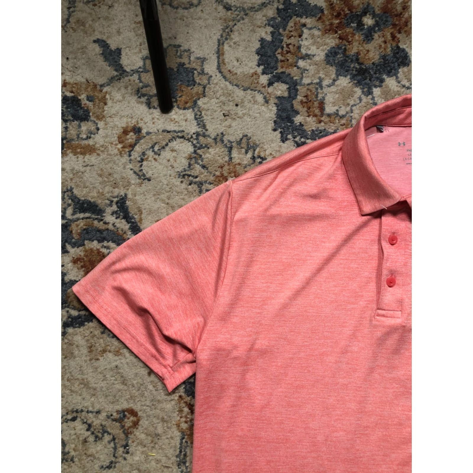 Under Armour Under Armour Playoff Polo Shirt Mens Large Pink Golf Short Sleeve Jersey Polo Size US L / EU 52-54 / 3 - 3 Thumbnail
