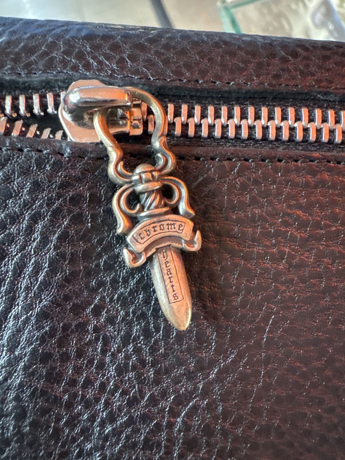 Chrome Hearts Grained Calfskin Dagger Long Wallet Black Size ONE SIZE - 5 Thumbnail
