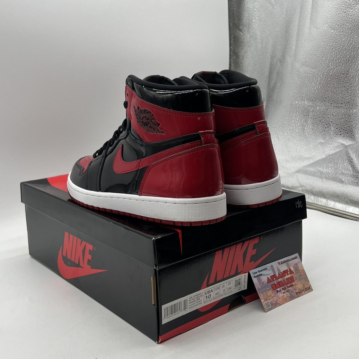 Nike Air Jordan 1 high patent bred Size US 10 / EU 43 - 4 Thumbnail