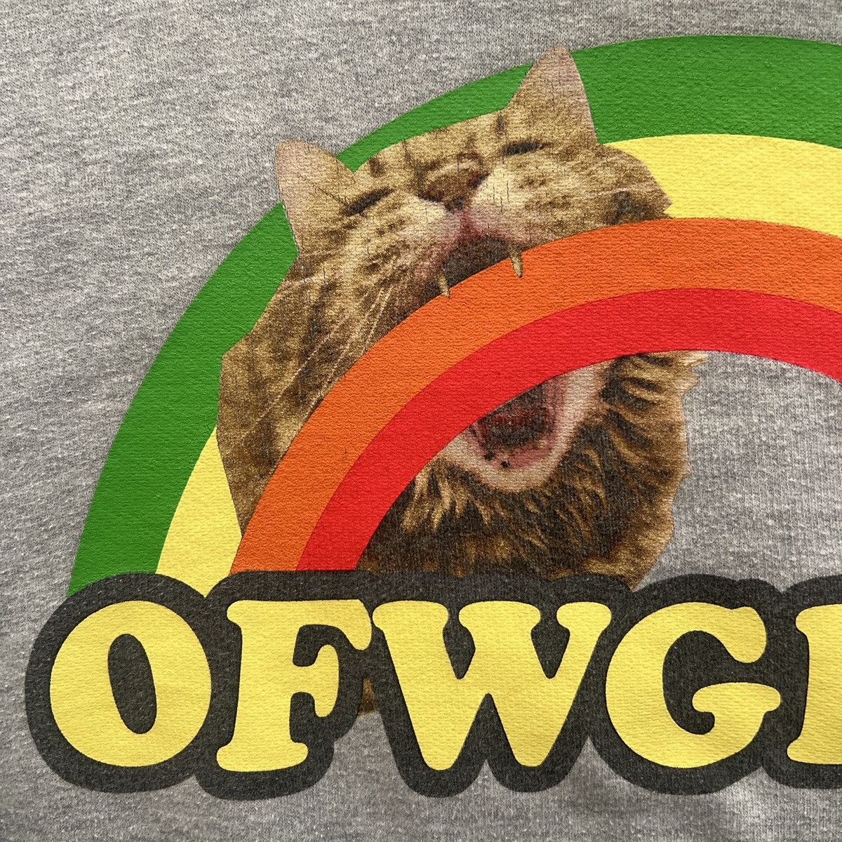 Odd Future OFWGKTA Cat Biting Rainbow Hoodie Size US S / EU 44-46 / 1 - 2 Thumbnail