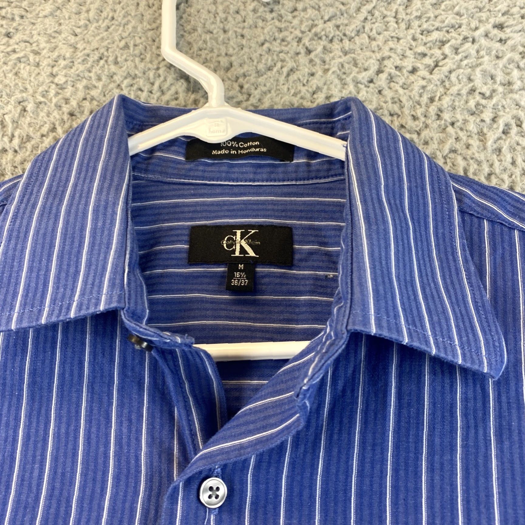 Calvin Klein Calvin Klein Shirt Adult M Blue Button-Up Long Sleeve Slim Fit Mens Shirt 36/37 Regular Cotton 82-54 Size US M / EU 48-50 / 2 - 4 Thumbnail