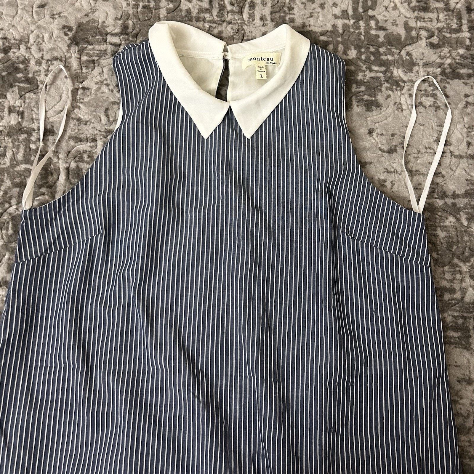 Other Monteau Los Angeles Women's White and Blue Dress Size Large Size L / US 10 / IT 46 - 8 Thumbnail