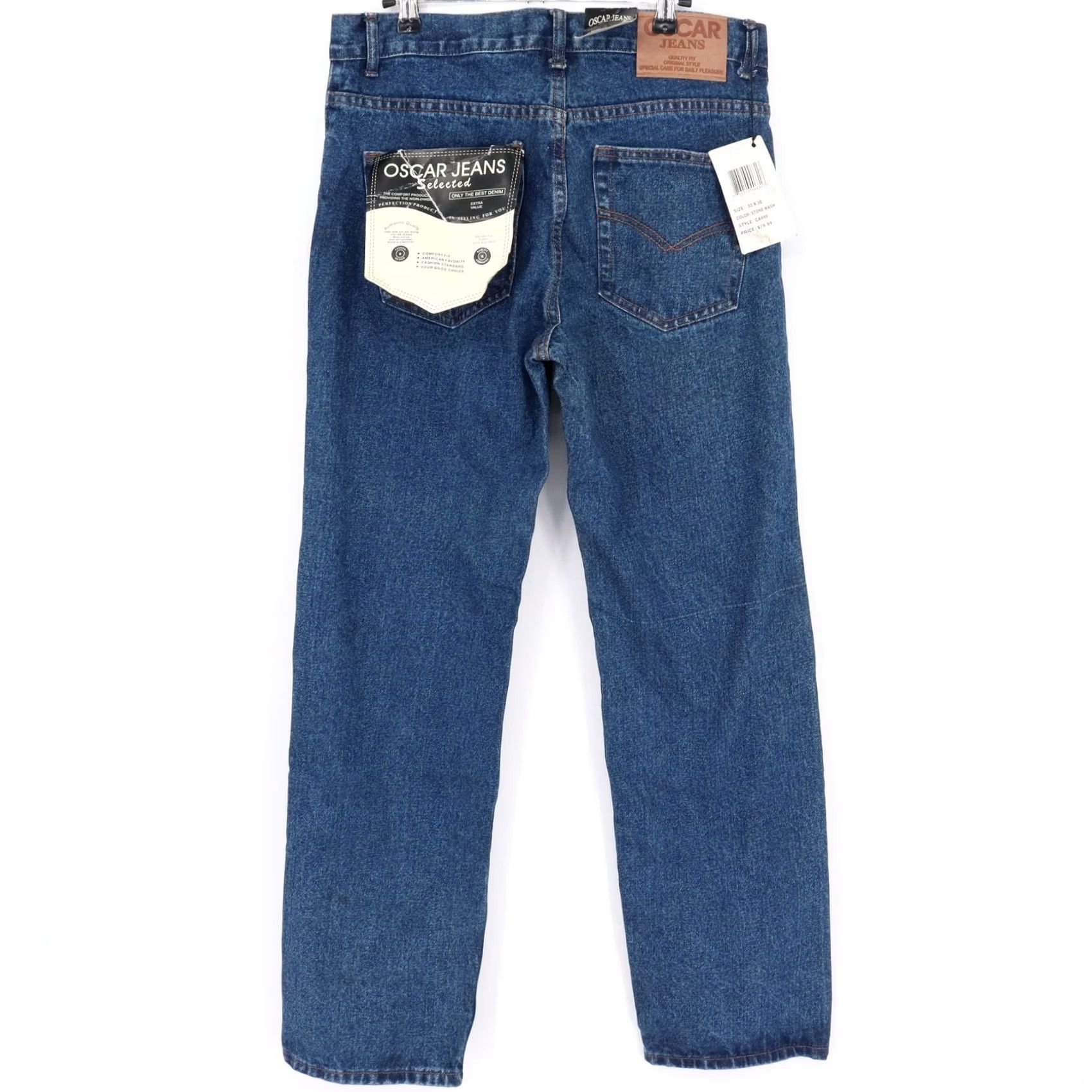Denime Oscar Jeans Jeans Stone Wash Blue Straight Leg Comfort Fit 32x30 NWT Mens Regular CA999 Denim Stone wash Blue 5-Pocket Mens Jeans Size US 32 / EU 48 - 7 Thumbnail