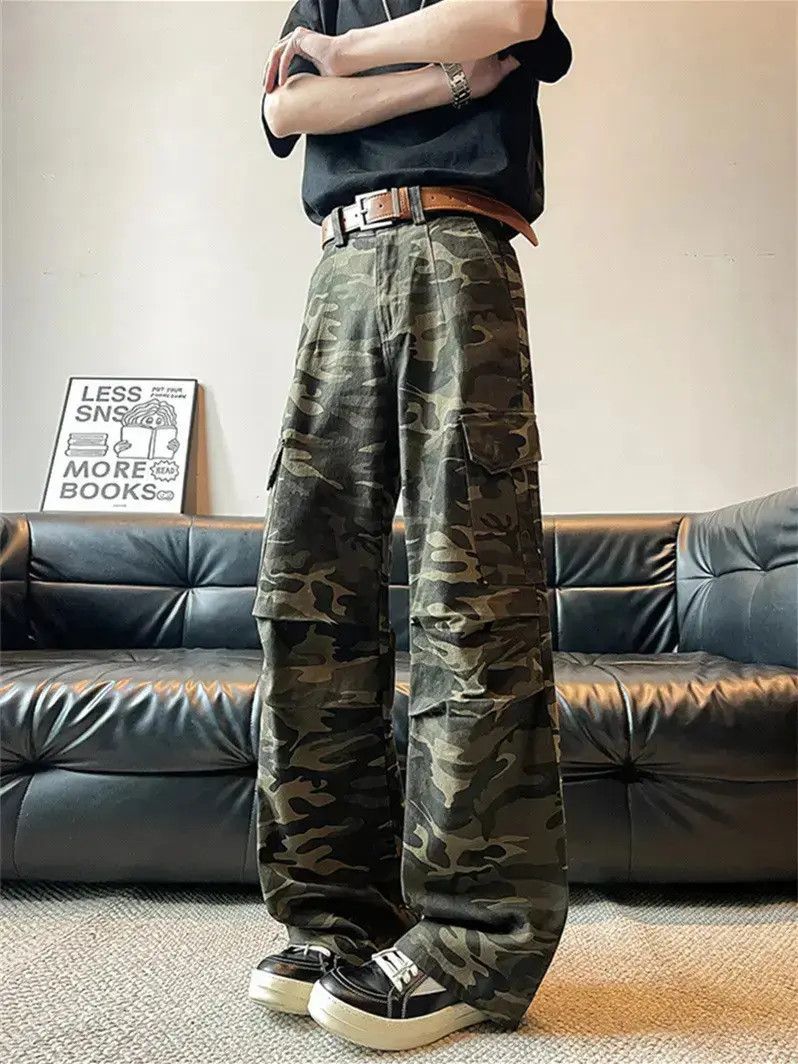 Japanese Brand Retro casual loose wide leg camouflage jeans Size US 30 / EU 46 - 1 Thumbnail