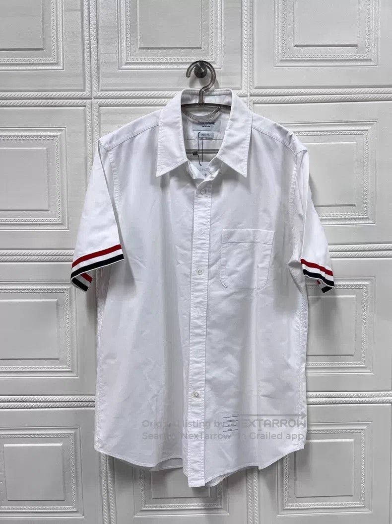Thom Browne Thom Browne Oxford Shirt Short Sleeve Size US XL / EU 56 / 4 - 1 Thumbnail