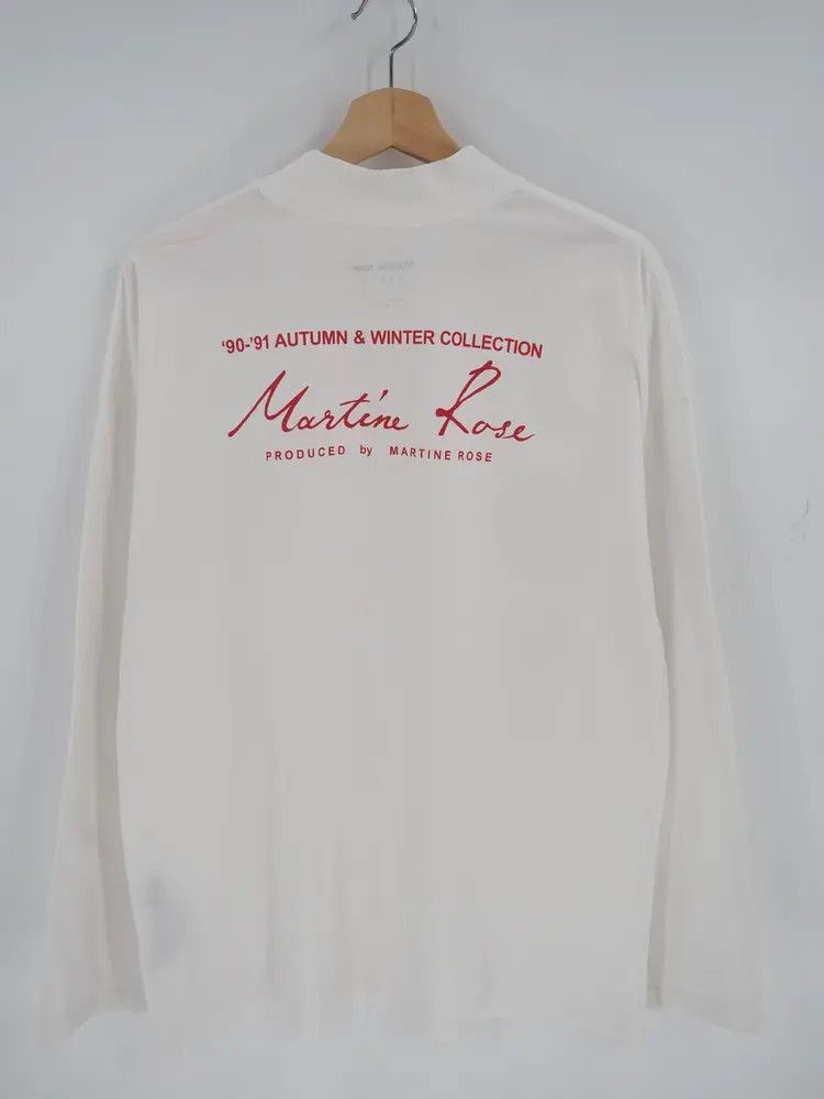 Martine Rose Martin Rose 21AW White Funnel Neck Logo L/S Tee-2505 Size US L / EU 52-54 / 3 - 1 Thumbnail