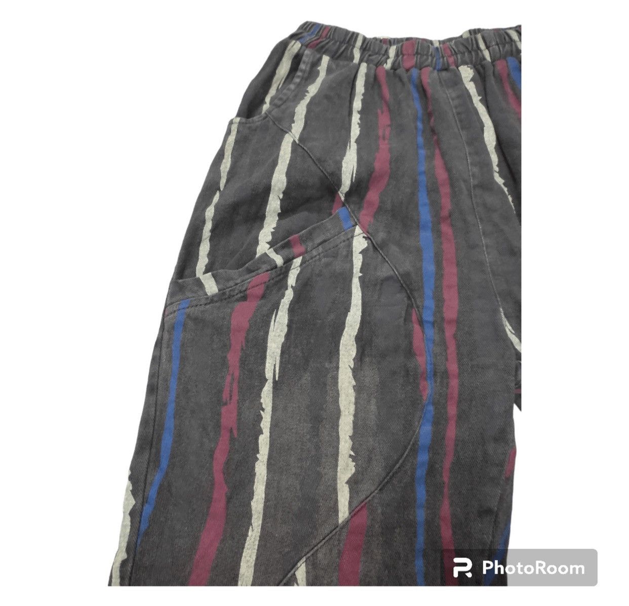 Vintage VINTAGE JAPANESE ABSTRACT STRIPE TAPERED PANTS Size 28" / US 6 / IT 42 - 5 Thumbnail
