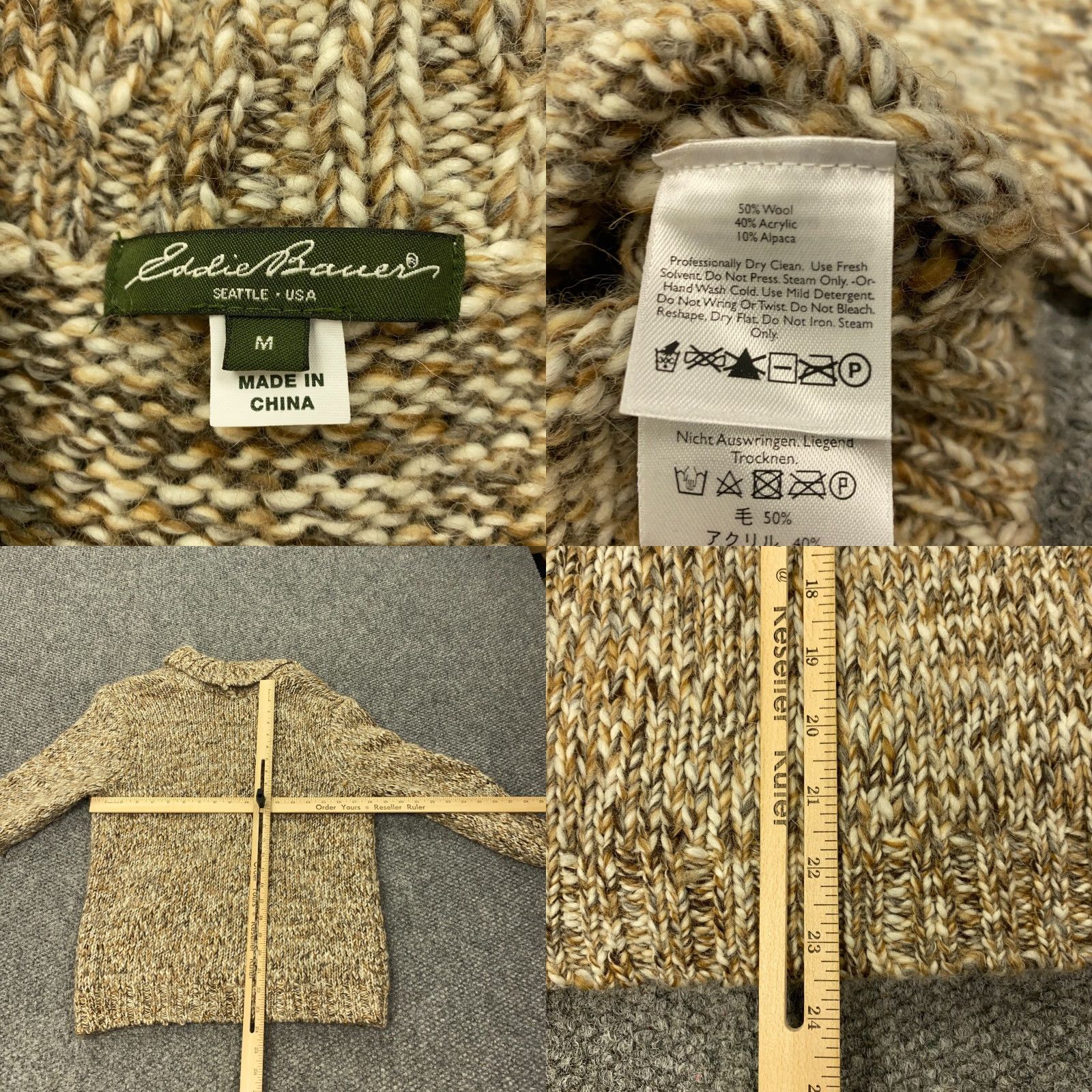 Eddie Bauer VINTAGE Eddie Bauer Cardigan Sweater Women's Medium Brown Marled Wool Blend Knit Pockets 90s Womens Size M / US 6-8 / IT 42-44 - 8 Thumbnail