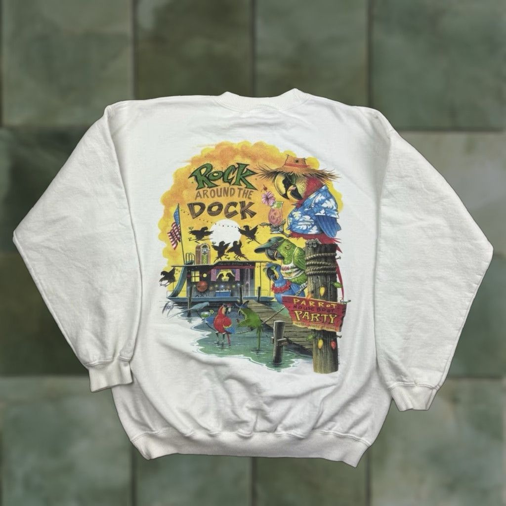 Vintage VINTAGE Caribbean Soul Sweatshirt Mens Large White Parrot Party Nature 2003 Y2K Size US L / EU 52-54 / 3 - 1 Thumbnail