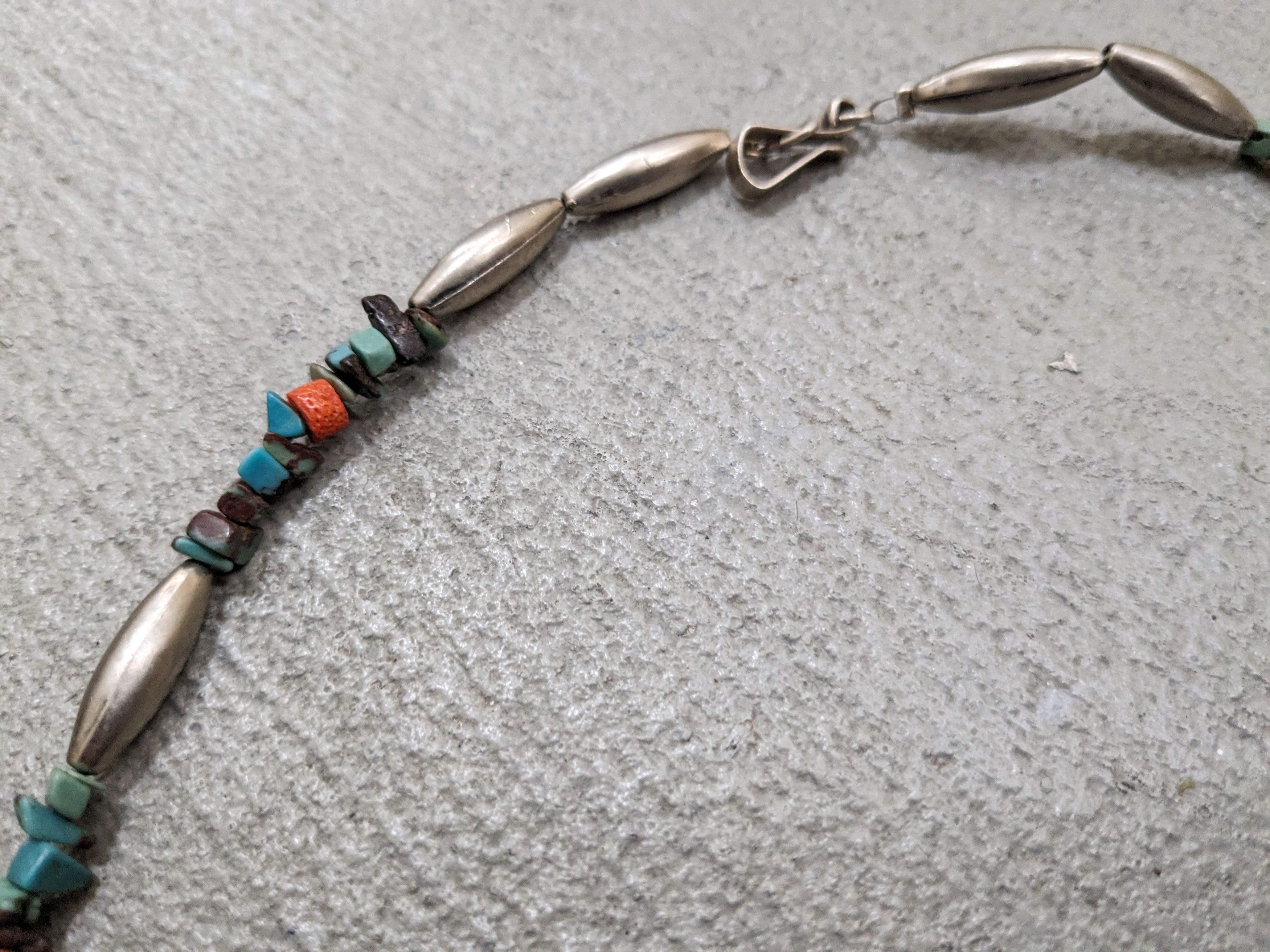 Jewelry Sterling Silver Necklace Turquoise Eagle Native Coral Size ONE SIZE - 3 Thumbnail
