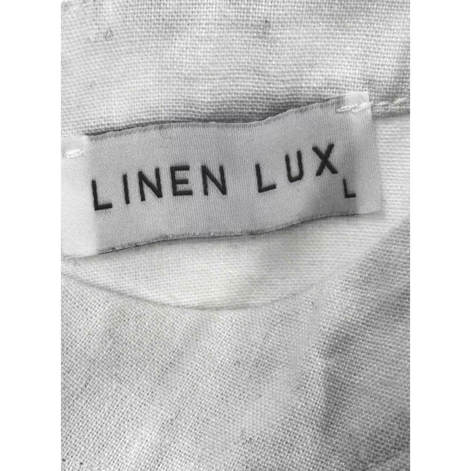 Vintage Linen Lux Blouse White Large Regular Size - Pre-Owned Size L / US 10 / IT 46 - 3 Thumbnail
