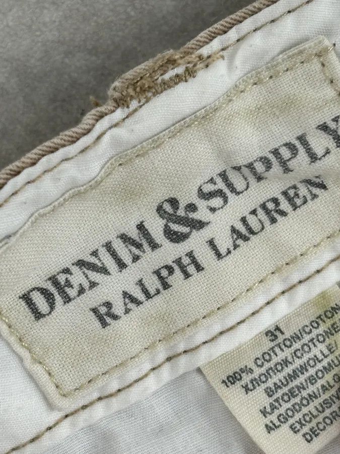 Polo Ralph Lauren 2010s Ralph Lauren Beige American Flag Distressed Shorts Size US 32 / EU 48 - 11 Thumbnail