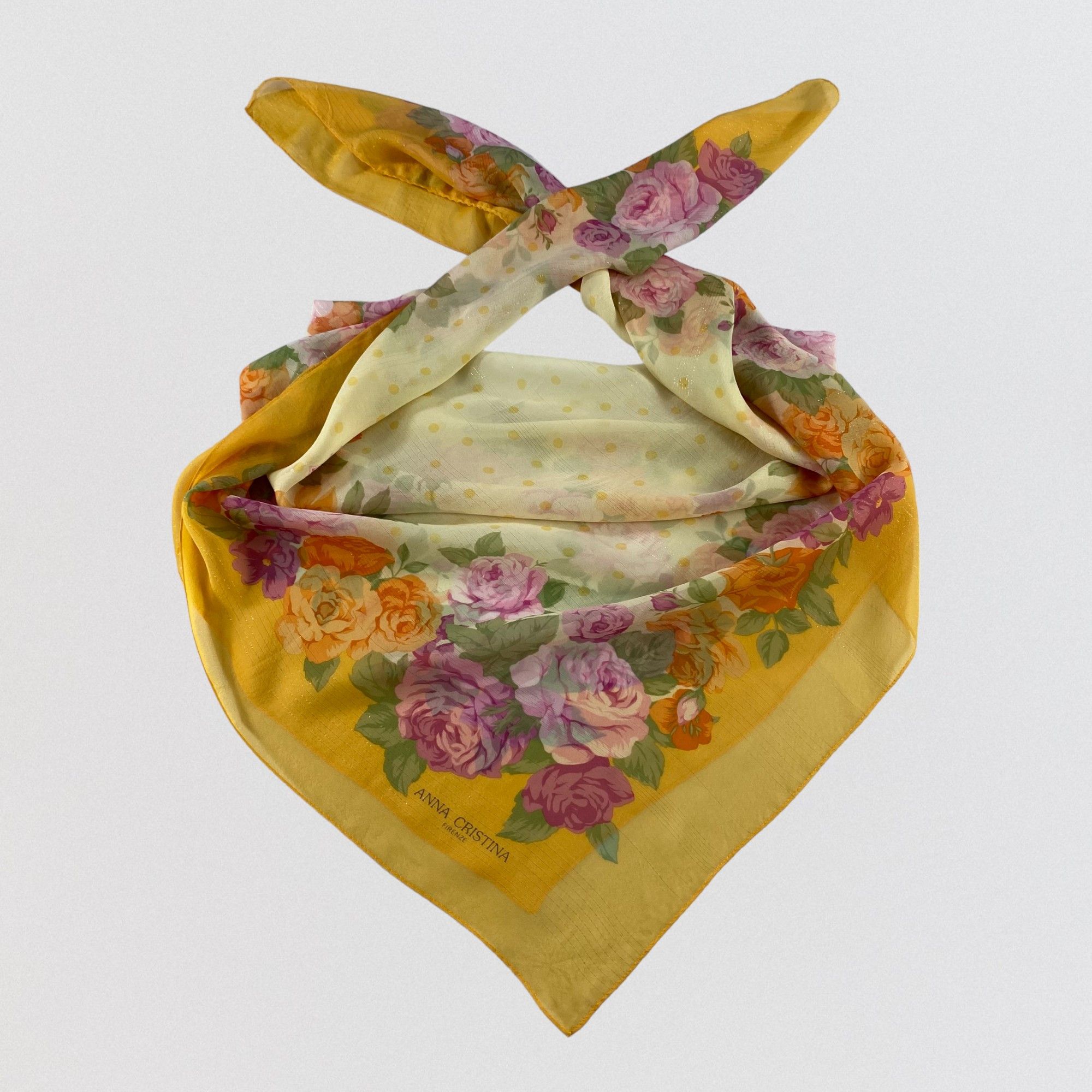 Japanese Brand × Vintage Vintage Anna Cristina Silk Scarf SS045 Size ONE SIZE - 1 Thumbnail