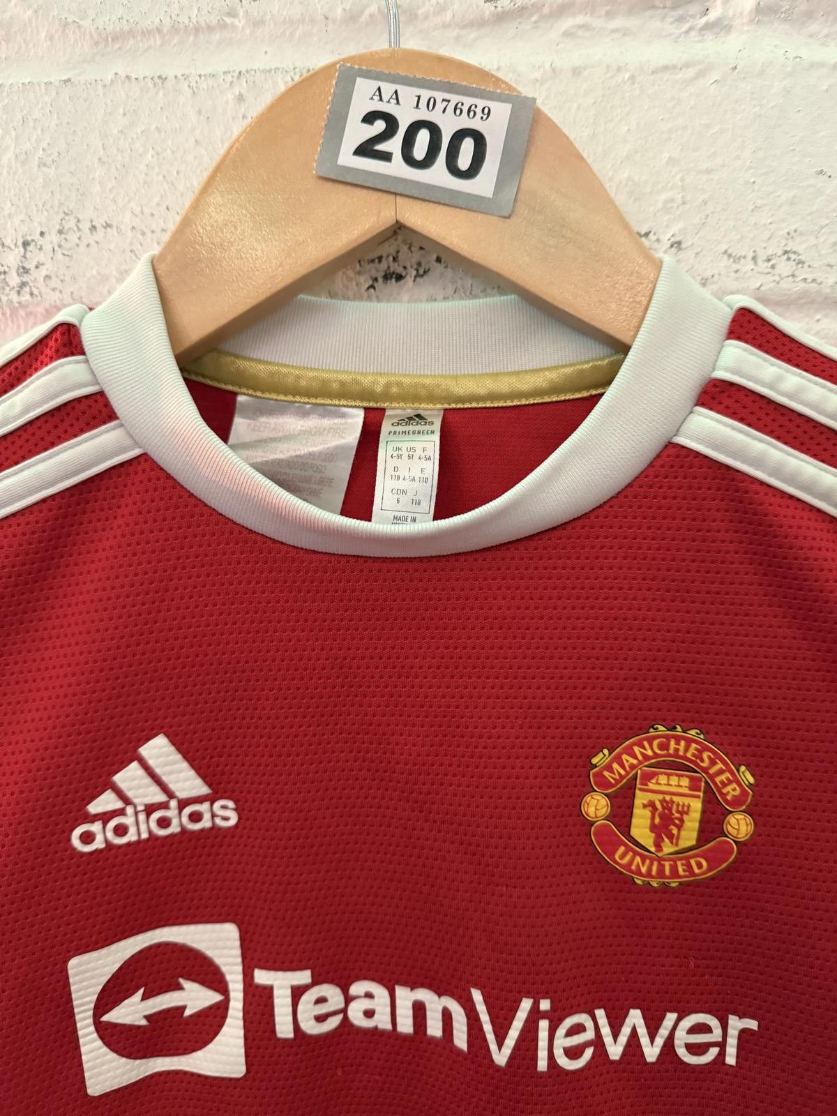 Adidas Manchester United Kids' Soccer Jersey Red Size 4-5 Years Size ONE SIZE - 3 Thumbnail