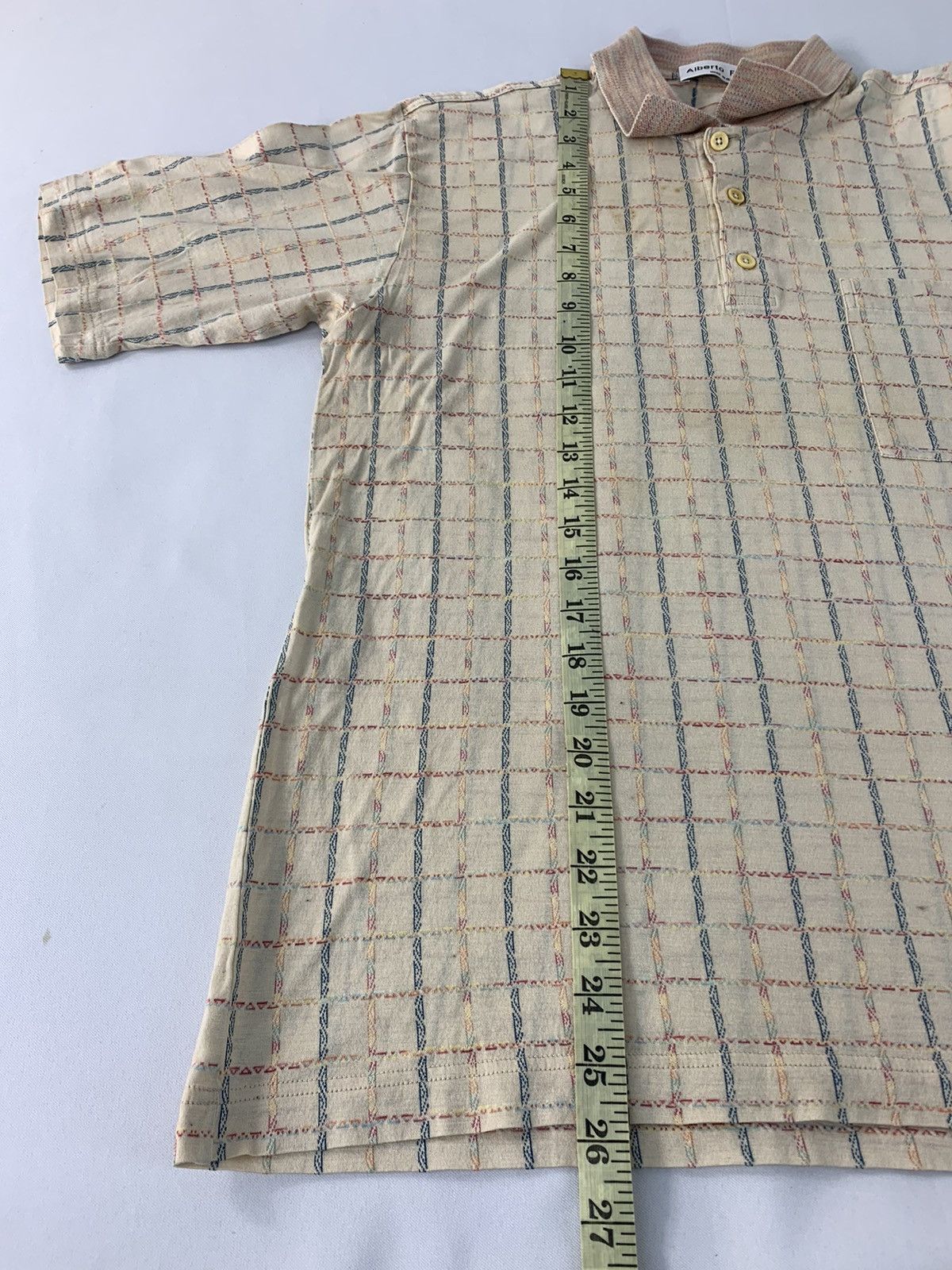 Alberto Alberto Rubini Made In Italy Checked Single Pocket Polo Tee Size US M / EU 48-50 / 2 - 10 Thumbnail