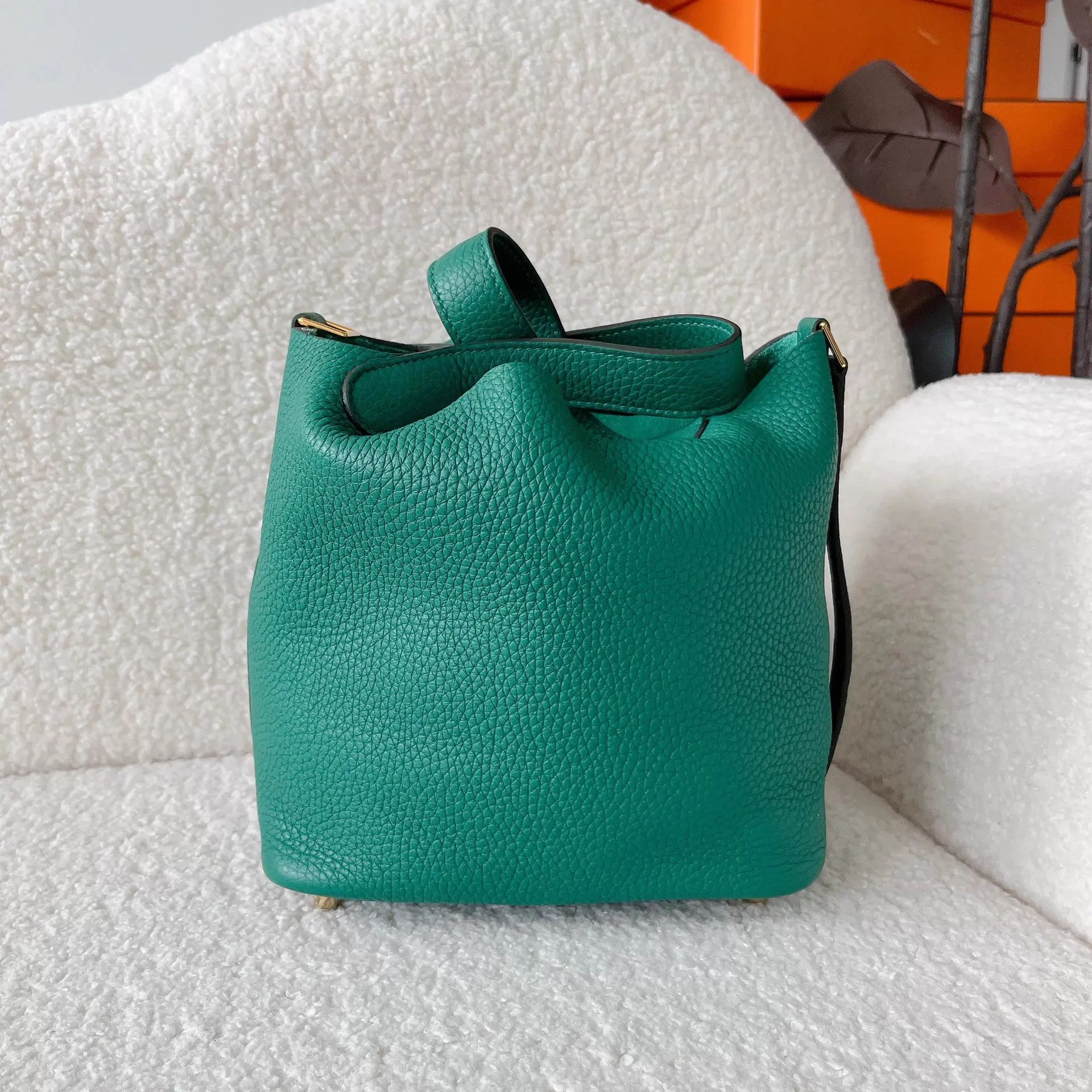 Hermes Hermes Picotin Lock 18 Velvet Green Gold Size ONE SIZE - 5 Thumbnail