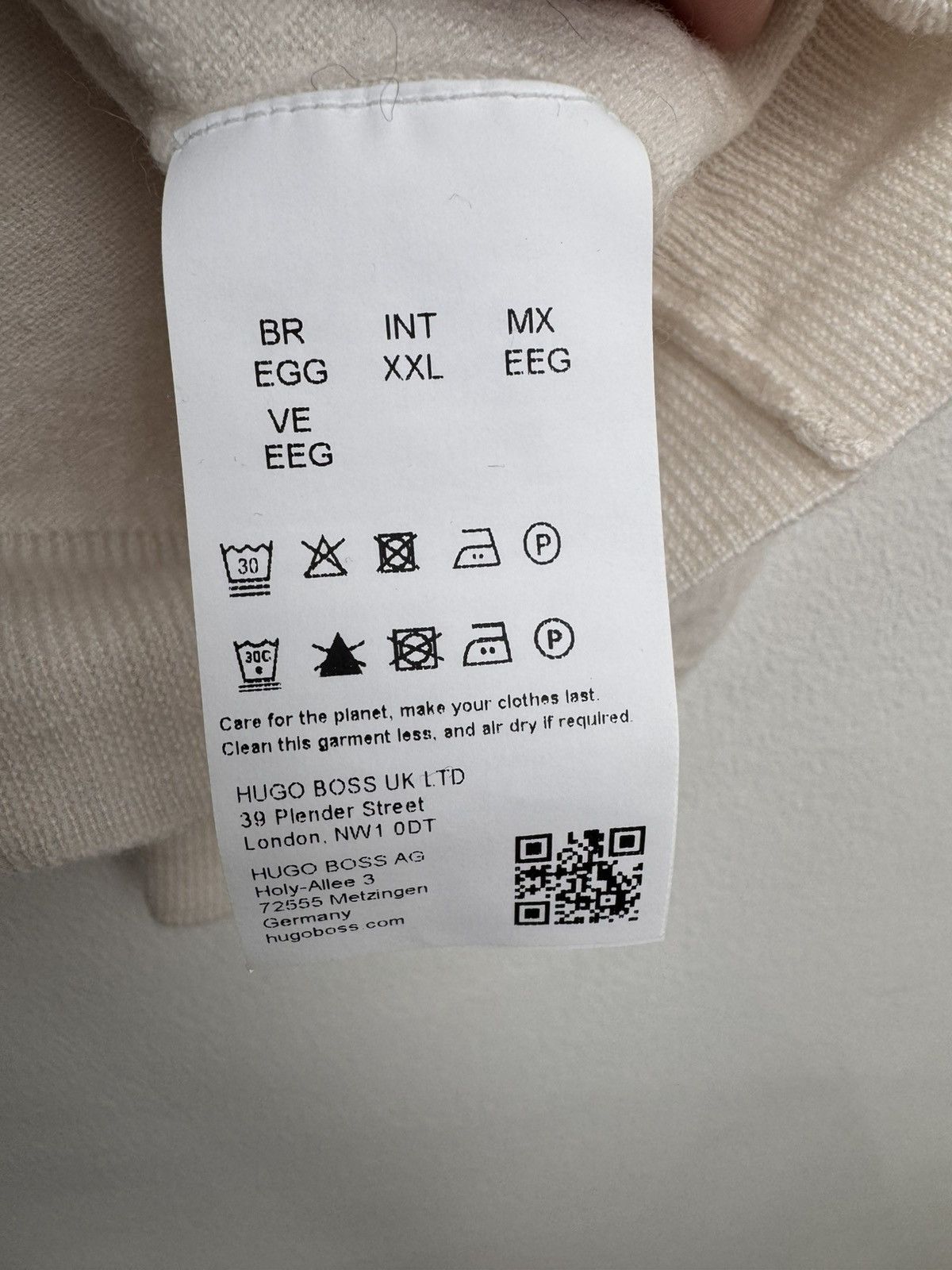 Hugo Boss Boss Men Crew Neck Sweater Cream Size XXL Size US XXL / EU 58 / 5 - 7 Thumbnail