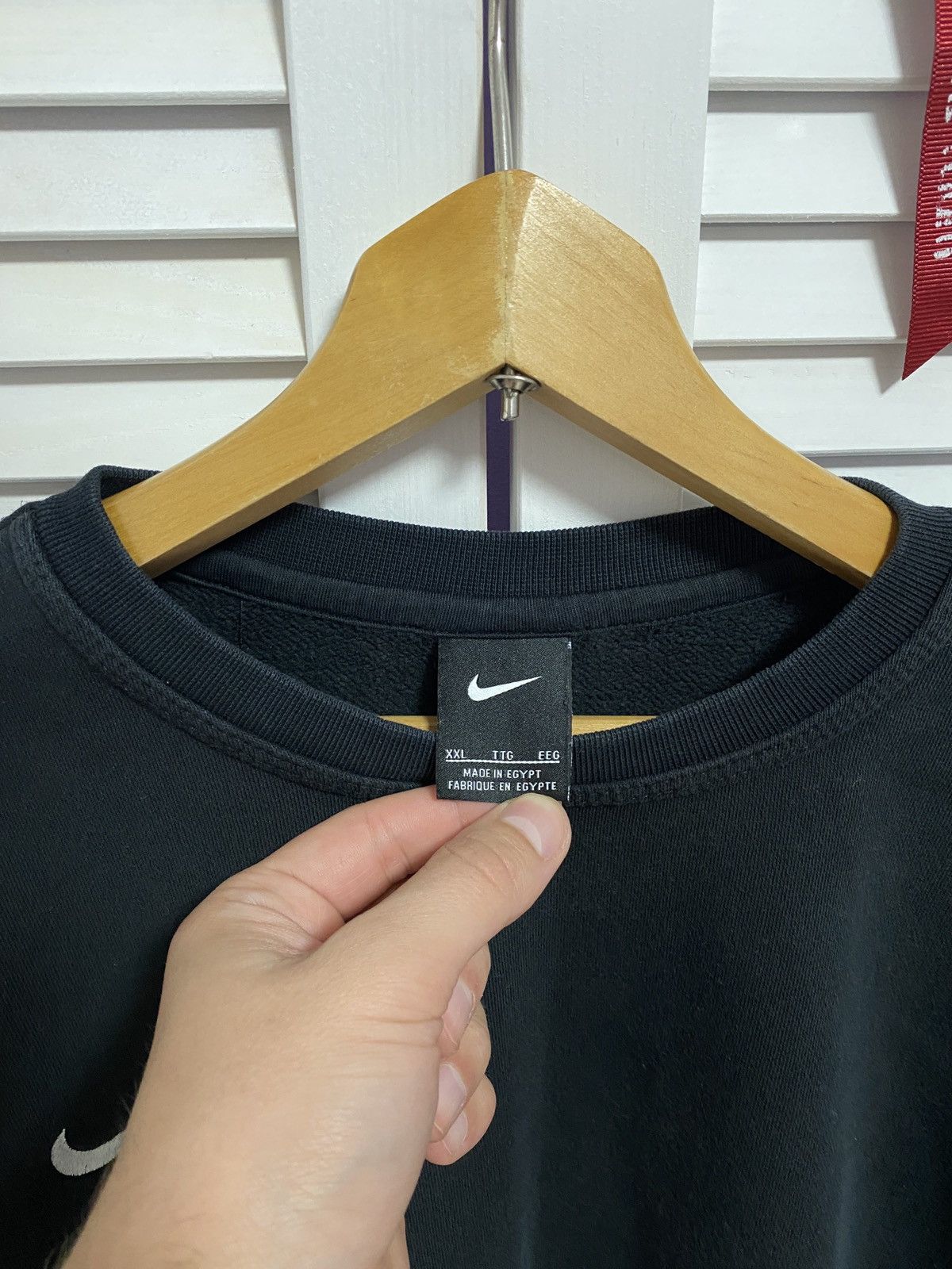 Nike × Vintage 🐼 Vintage Nike Sweatshirt Baggy Big Swoosh Oversized 90’s Size US XL / EU 56 / 4 - 4 Thumbnail
