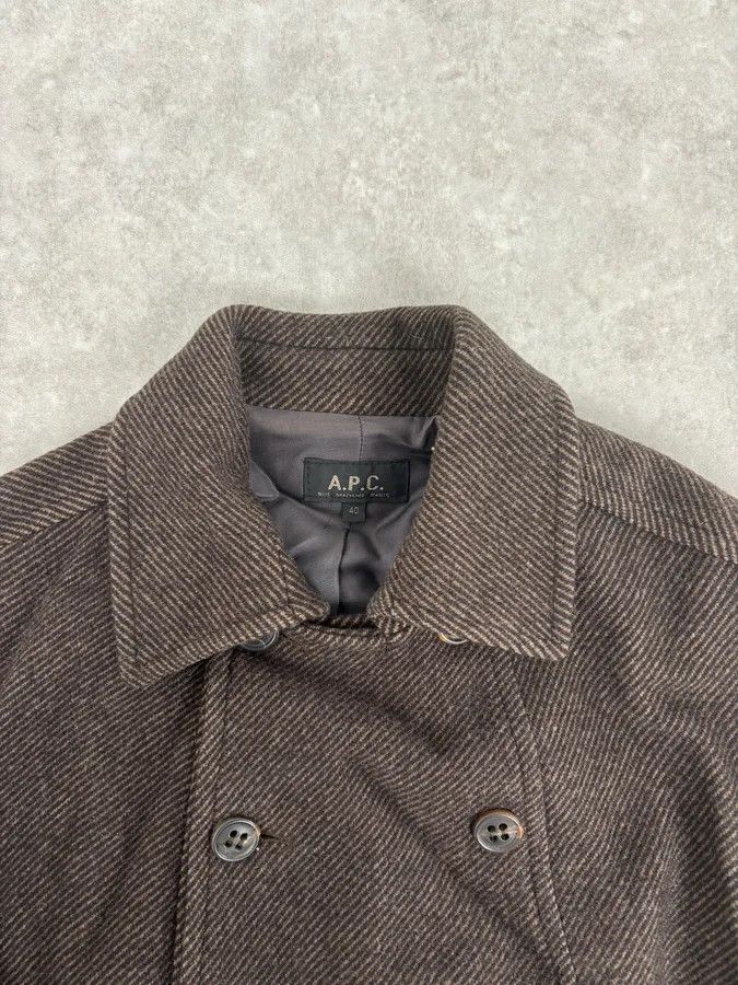 A.P.C. A.P.C. Brown Wool Light Buttoned Officer Jacket Size S / US 4 / IT 40 - 4 Thumbnail