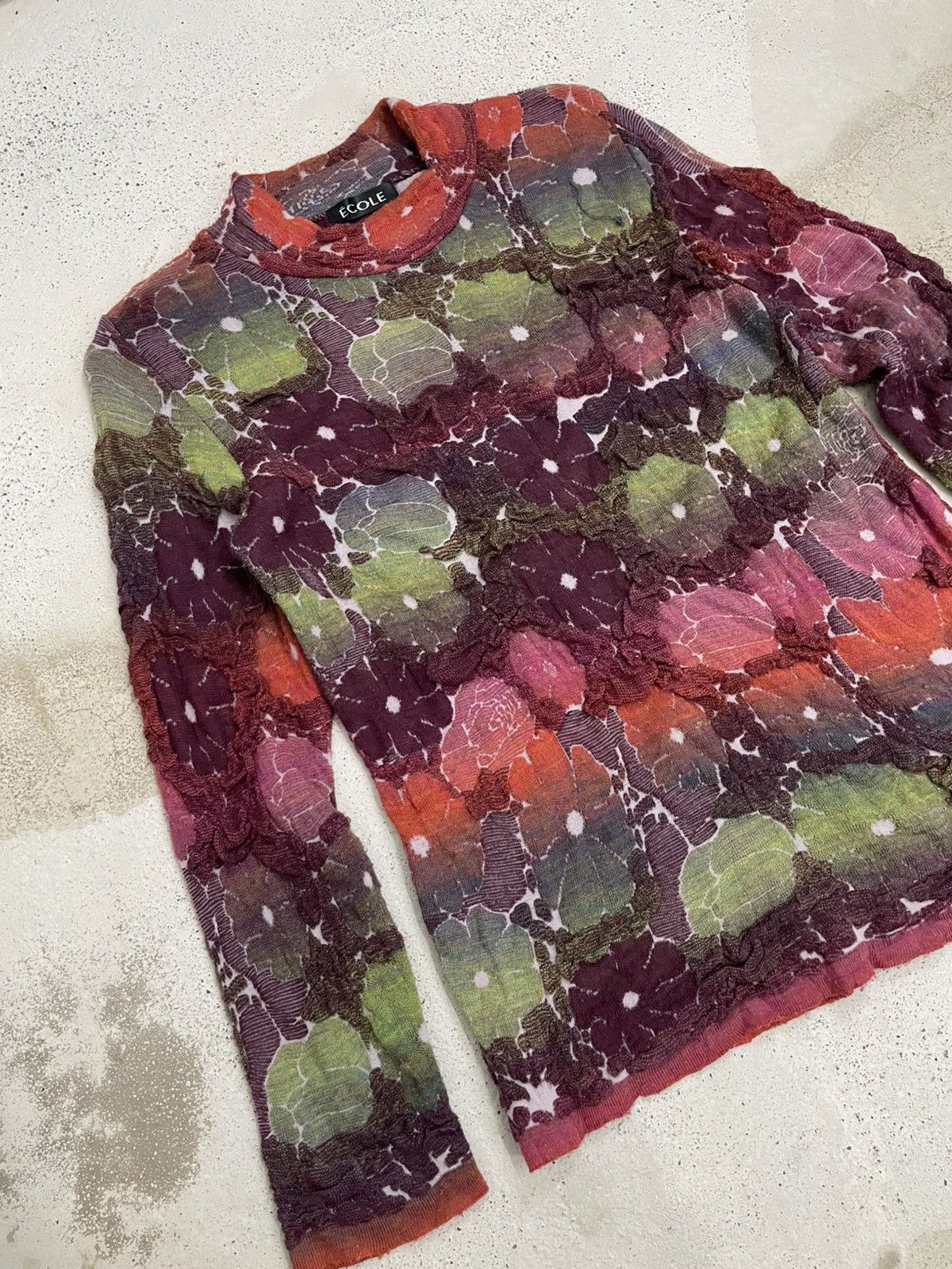 20471120 ECOLE 3D Design Knitted Art Colour Tone Pattern Size US S / EU 44-46 / 1 - 5 Thumbnail