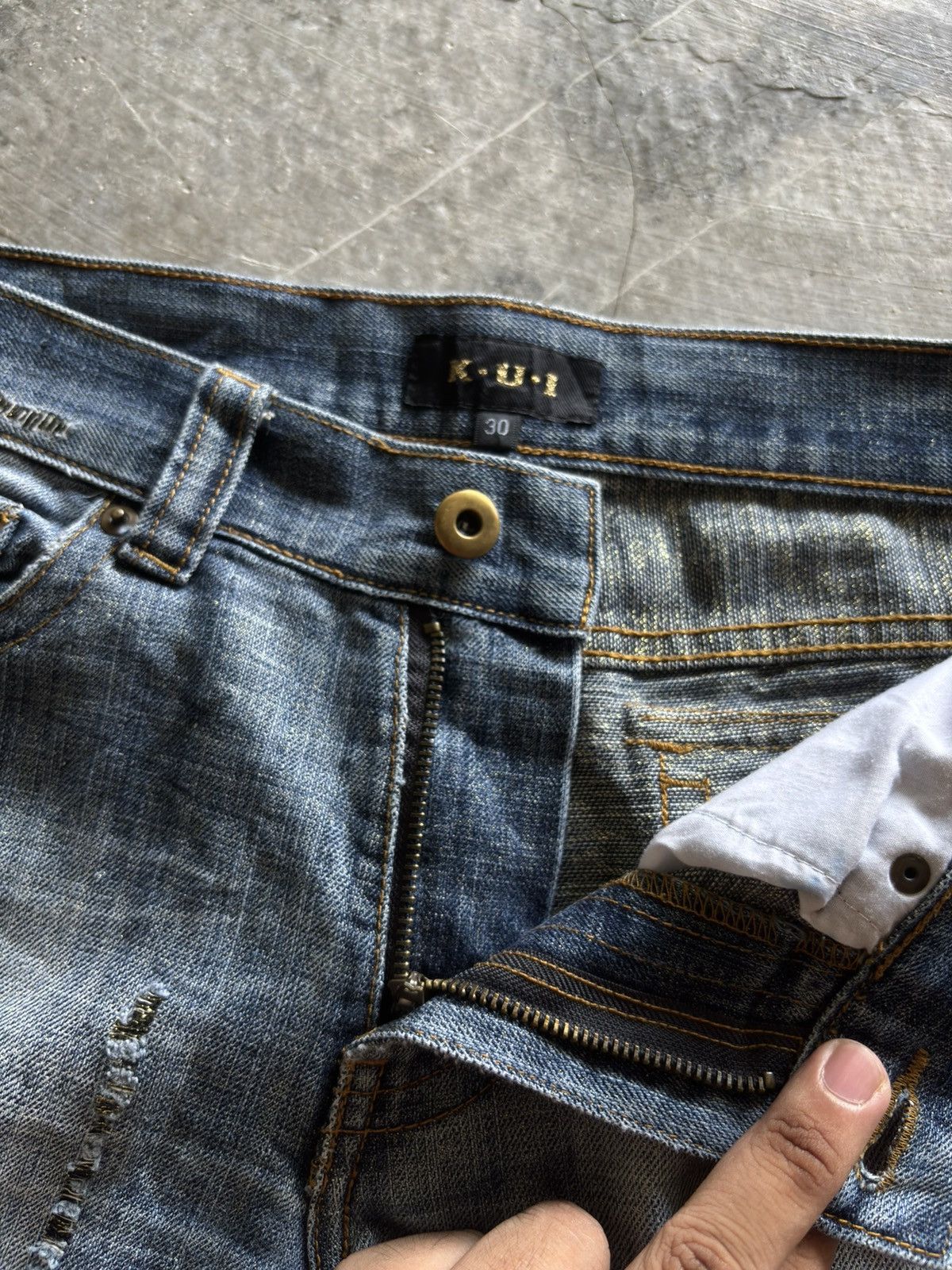 Hysteric Glamour KUI distressed japanese denim washed punk grunge style Size US 32 / EU 48 - 5 Thumbnail