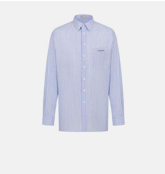 Dior o1w1db11124 Cotton Poplin Couture Shirt in Blue Size US M / EU 48-50 / 2 - 1 Thumbnail