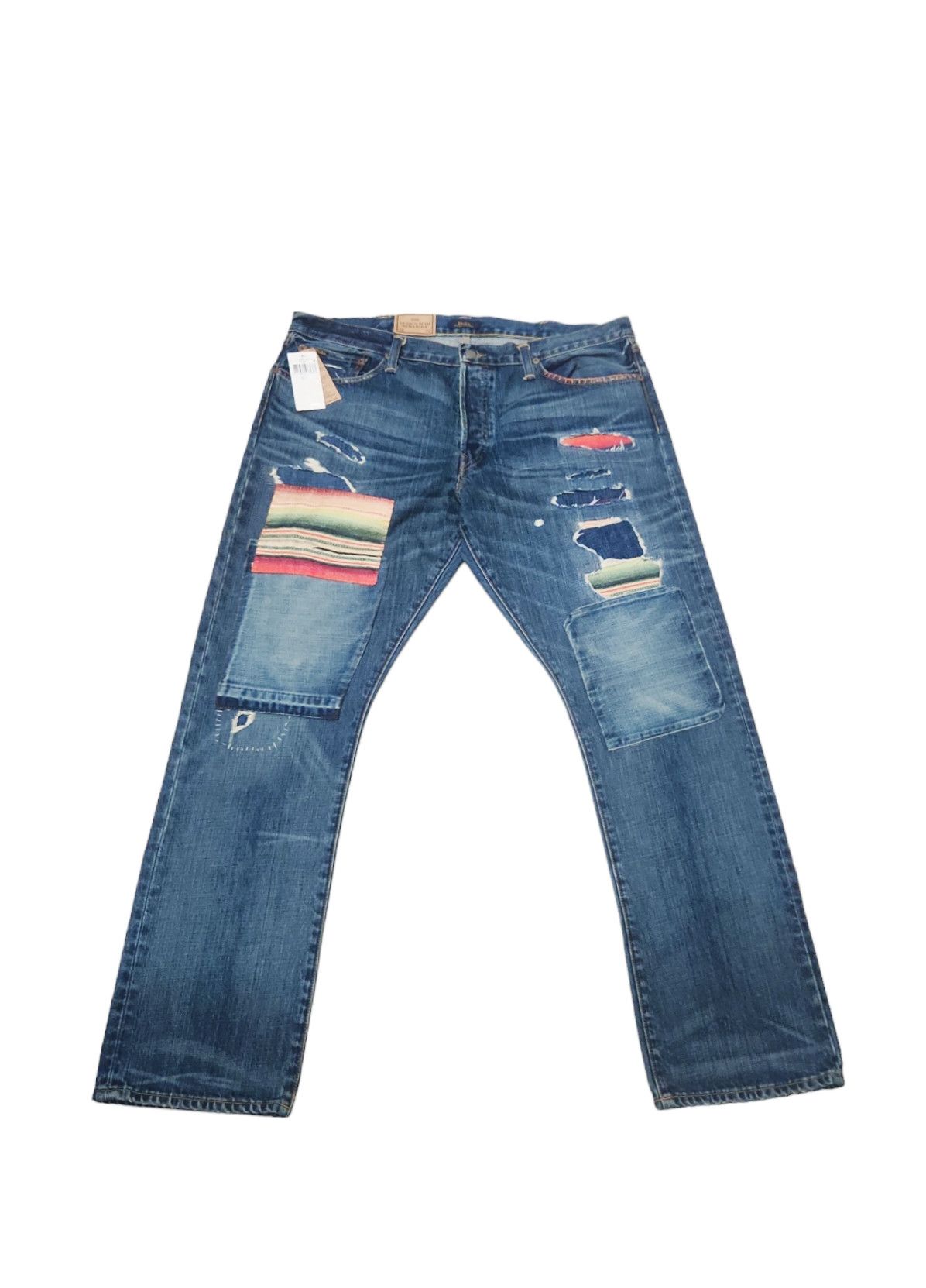 image of Polo Ralph Laurent New $398 Varick Slim Straight Serape Size 38 in Blue, Men's