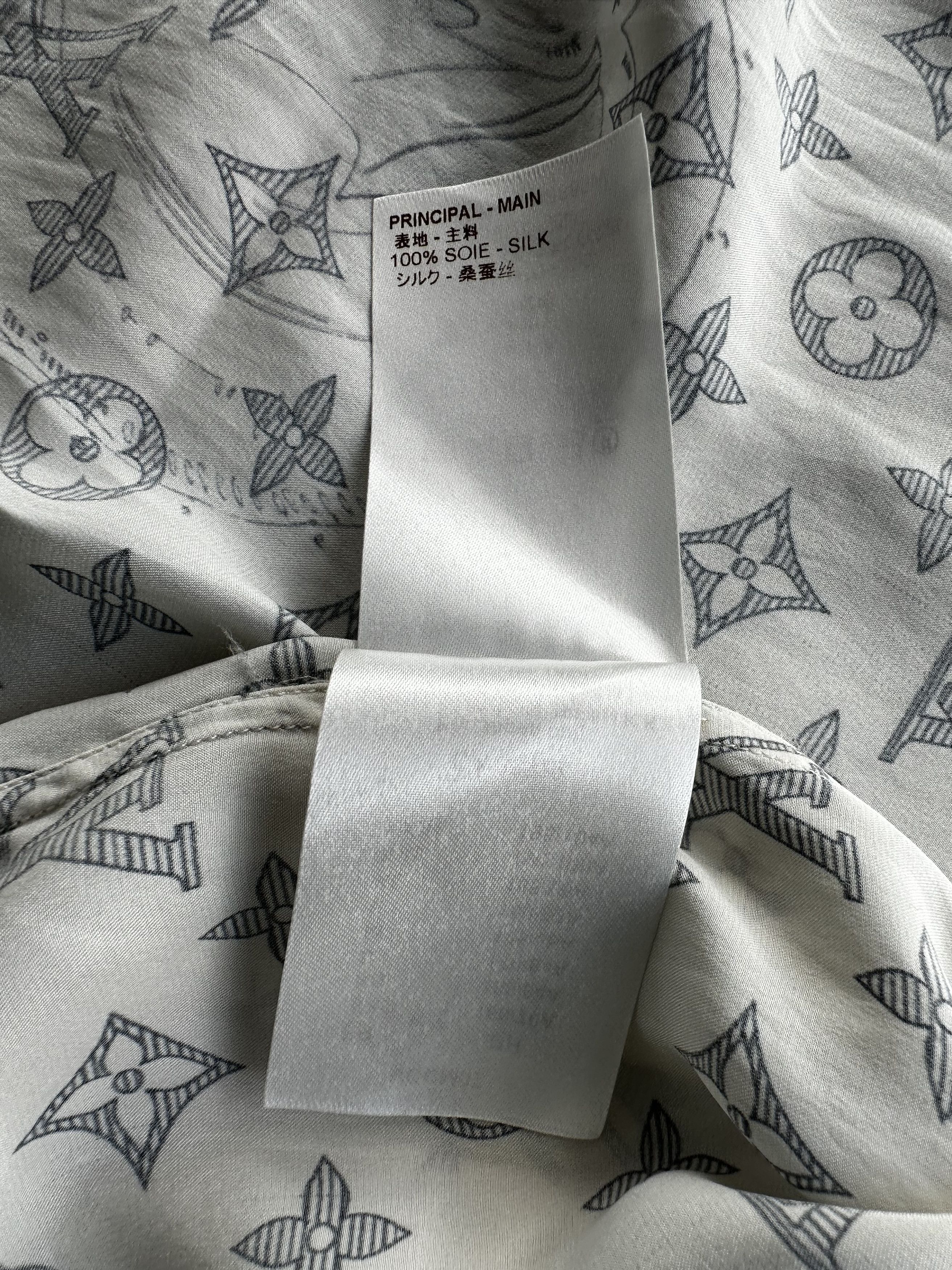Louis Vuitton Louis Vuitton Chapman Brothers Cream Monogram Silk Shirt Size US XL / EU 56 / 4 - 5 Thumbnail