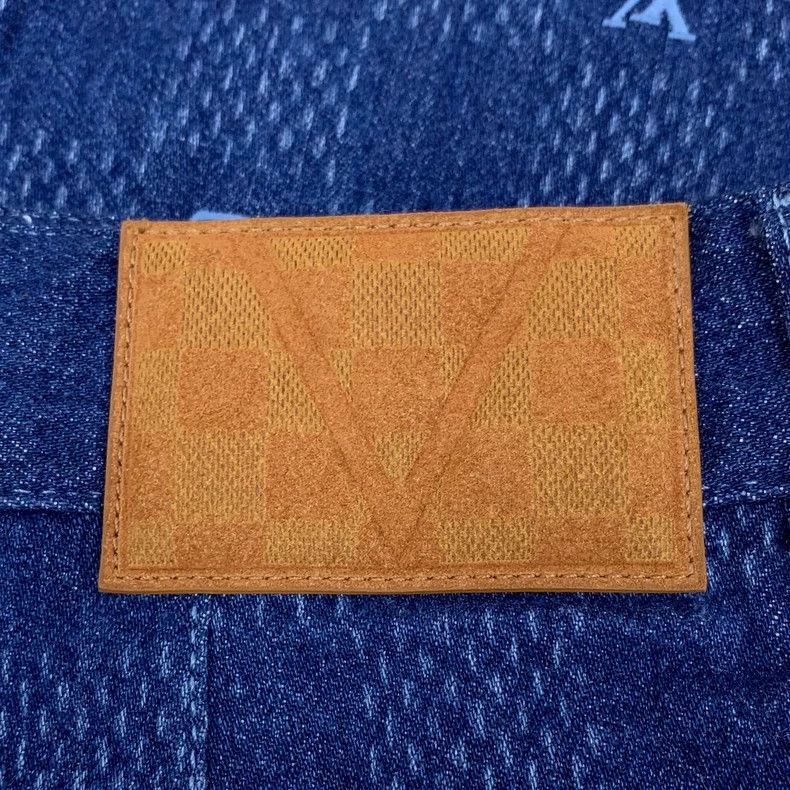 Louis Vuitton Louis Vuitton 24 dark blue checkerboard logo embroidered c Size US 32 / EU 48 - 5 Thumbnail