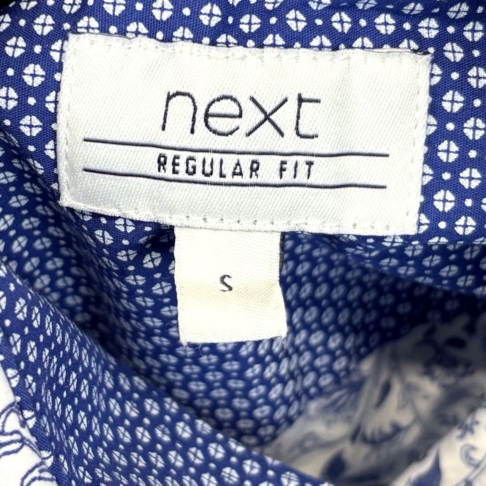 NEXT NEXT Floral Print Shirt Navy White, Short/Long Sleeve? Button-Up Regular Fit Mens Small — Cotton, Casual, Vintage: No Size US S / EU 44-46 / 1 - 5 Thumbnail
