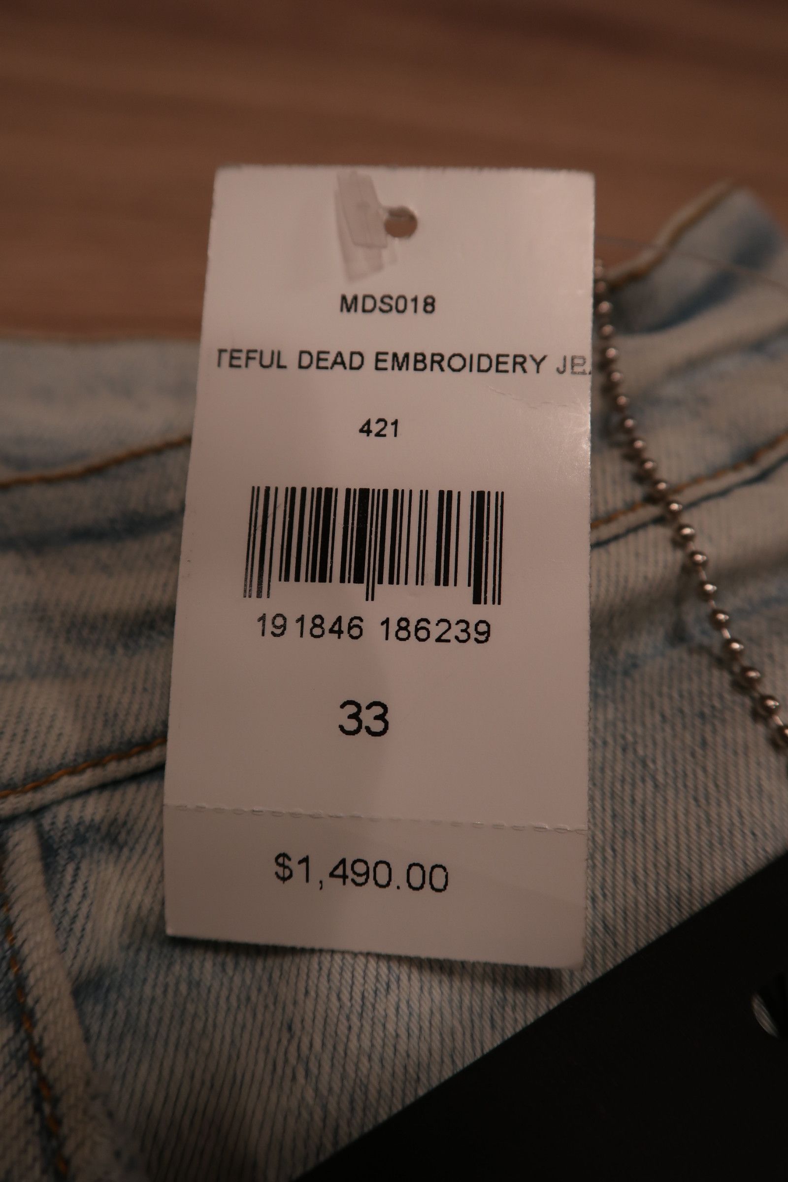 Amiri Amiri Grateful Dead Embroidery Jeans Size US 33 - 8 Thumbnail