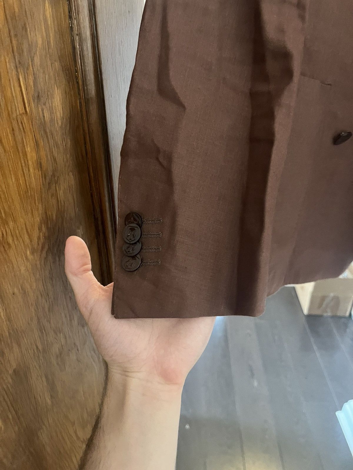 Corneliani Corneliani brown double breasted cotton blazer uk 38 it 48 Size 38R - 3 Thumbnail