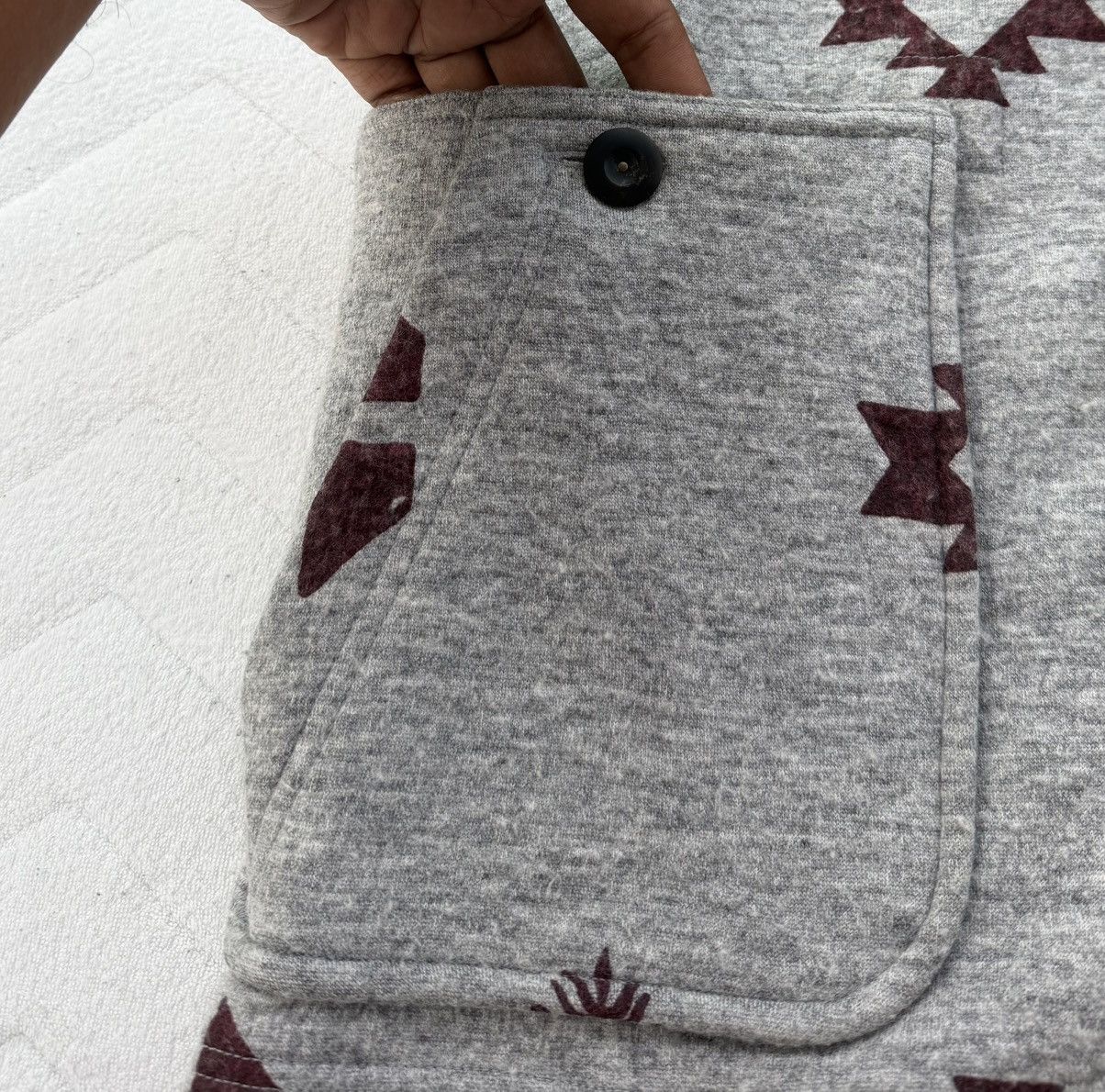 Japanese Brand Nary Hoodie Jacket Japan Brand Pattern Grey Fleece Zip Up Size US L / EU 52-54 / 3 - 6 Thumbnail
