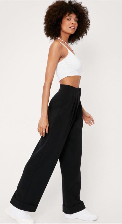 Designer Nasty Gal Power Through Wide Leg Pants Sz 2 Size 26" / US 2 / IT 38 - 1 Thumbnail