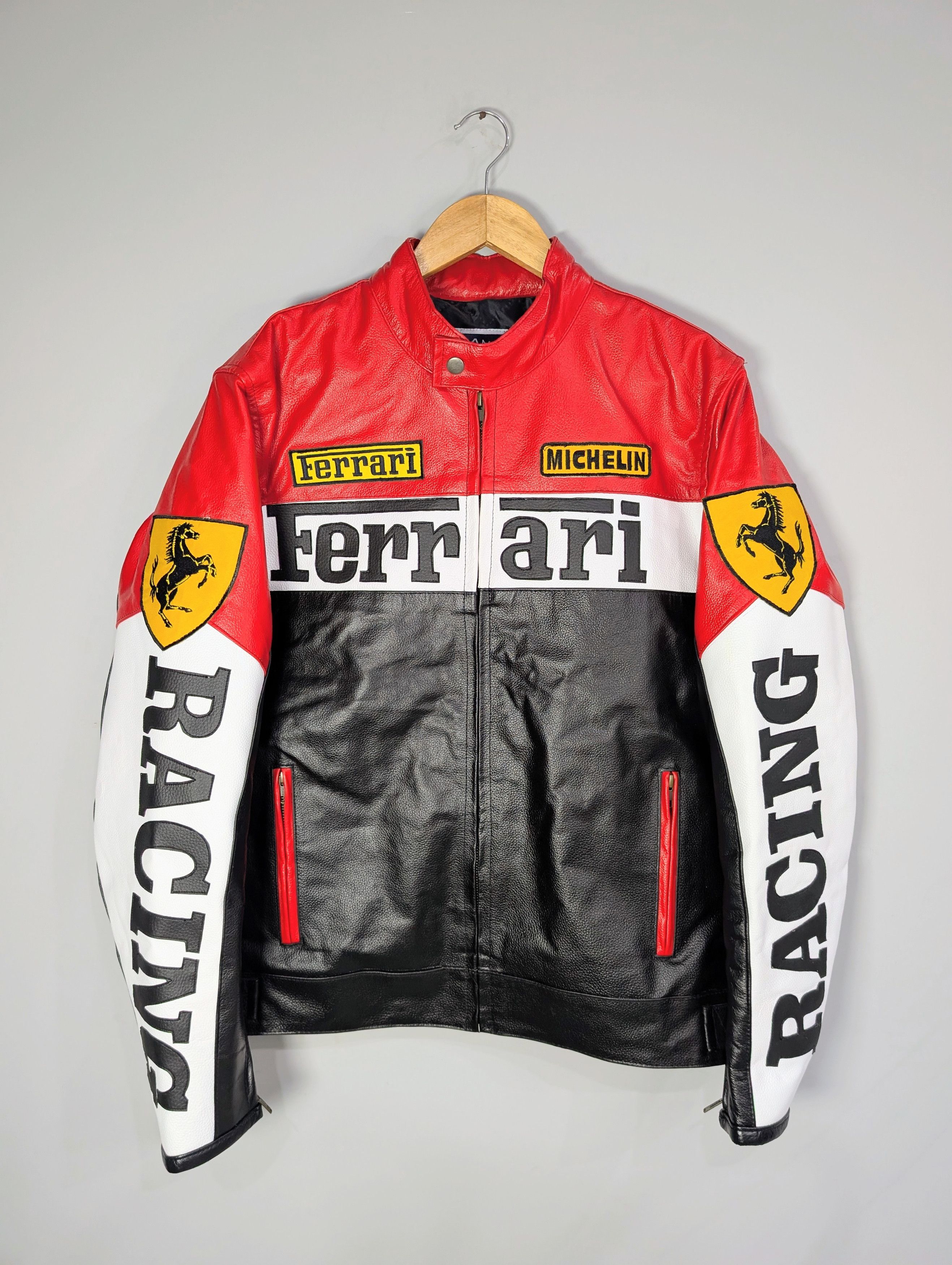 Vintage 🔥Ferrari 🔥 Vintage F1 Racing Real Cowhide Leather Jacket Size US L / EU 52-54 / 3 - 1 Thumbnail