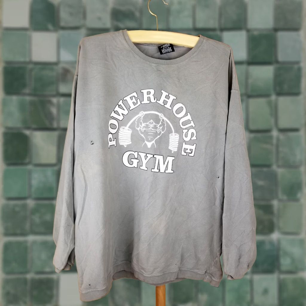 Vintage VINTAGE 90' POWER HOUSE GYM FADED DISTRESSED SWEATSHIRT SZ LARGE GRAY MADE IN USA Size US L / EU 52-54 / 3 - 1 Thumbnail