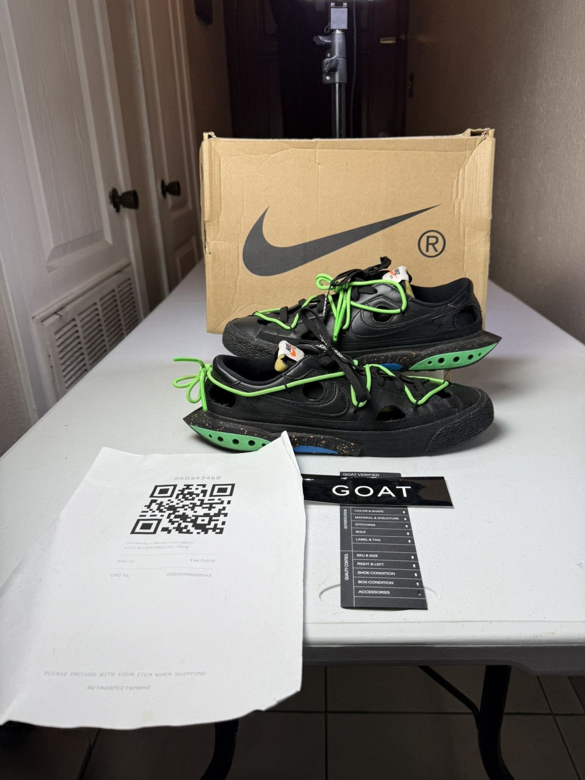Nike × Off-White Used 2022 Nike Off-White x Blazer Low 'Black' Sz 11 Size US 11 / EU 44 - 1 Thumbnail