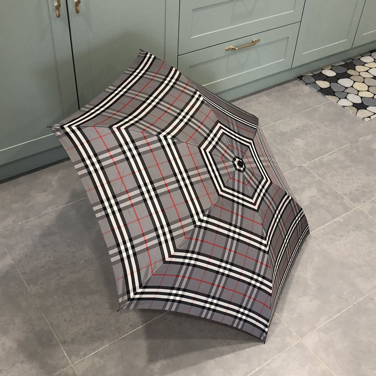 Burberry Burberry's Checked Novacheck Waterproof Folding Umbrella Size ONE SIZE - 2 Thumbnail