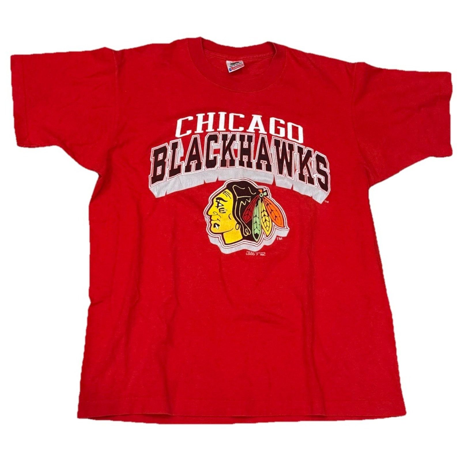 Fruit Of The Loom Chicago Blackhawks NHL Hockey 90s 1990 Tee Shirt Large Size US L / EU 52-54 / 3 - 1 Thumbnail